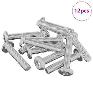 Hlavový zámkový šroub 12 pcs Stříbrná M6 x 35 mm Ocel - obrázek 2