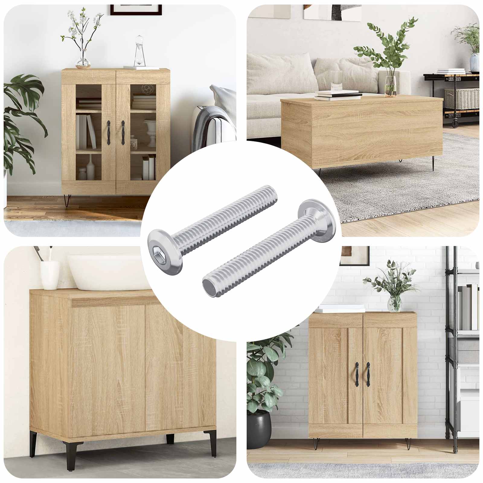 vidaXL Kopf-Sicherungsschraube 2 pcs Silber M6 x 35 mm Stahl