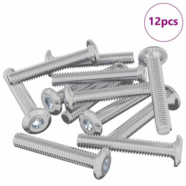 vidaXL Pea lukustuskruvi 12 tk H&otilde;bedane M6 x 35 mm Teras