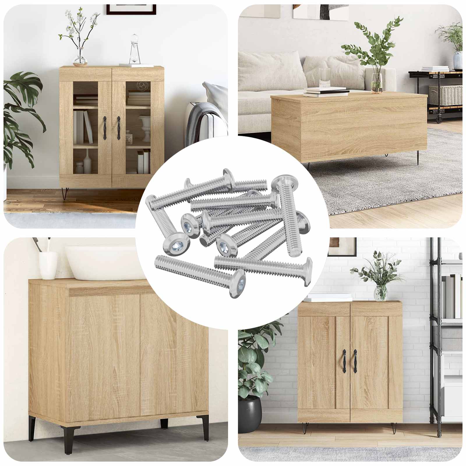 vidaXL Kopf-Sicherungsschraube 2514 pcs Silber Stahl