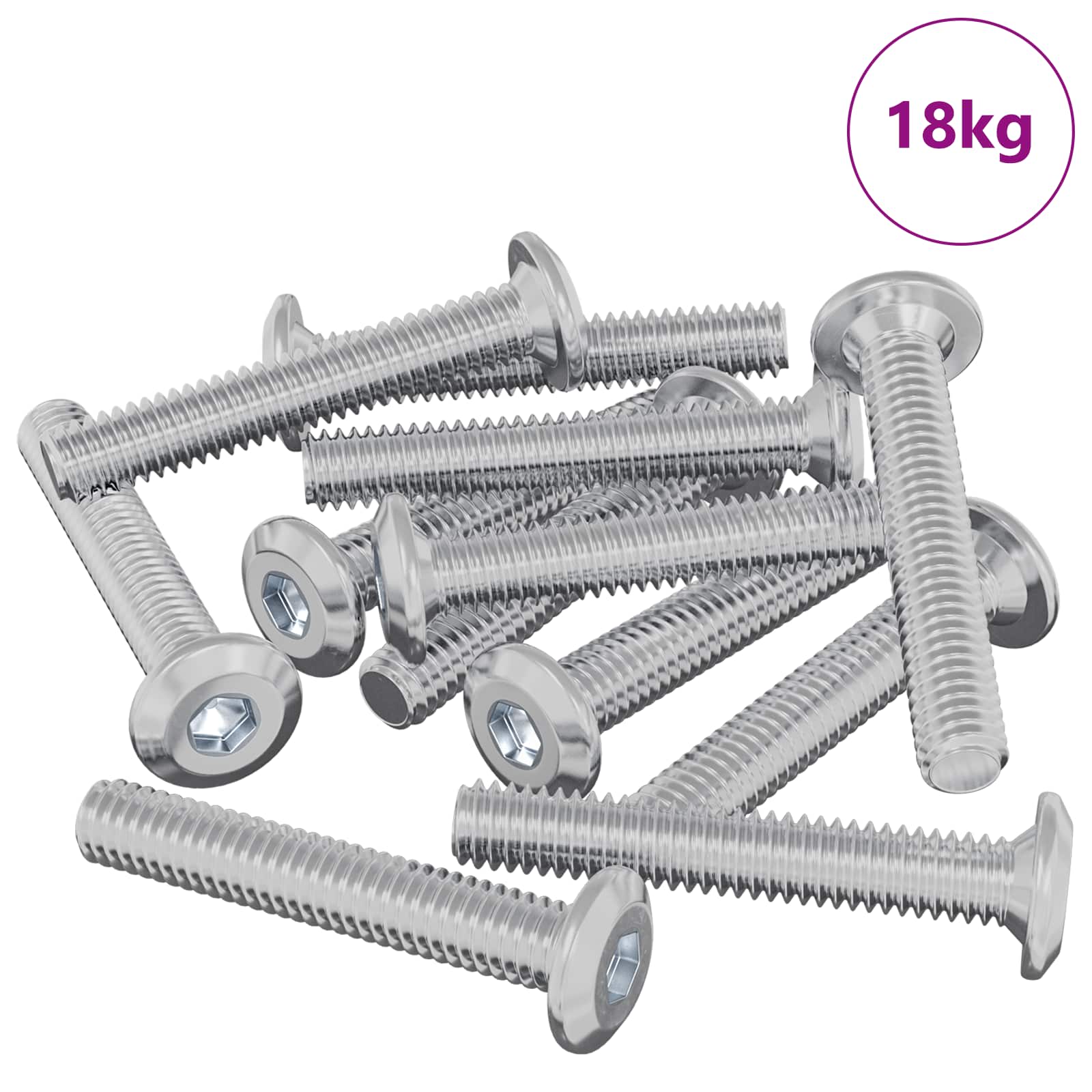 Thumbnail - vidaXL Kopf-Sicherungsschraube 2514 pcs Silber Stahl