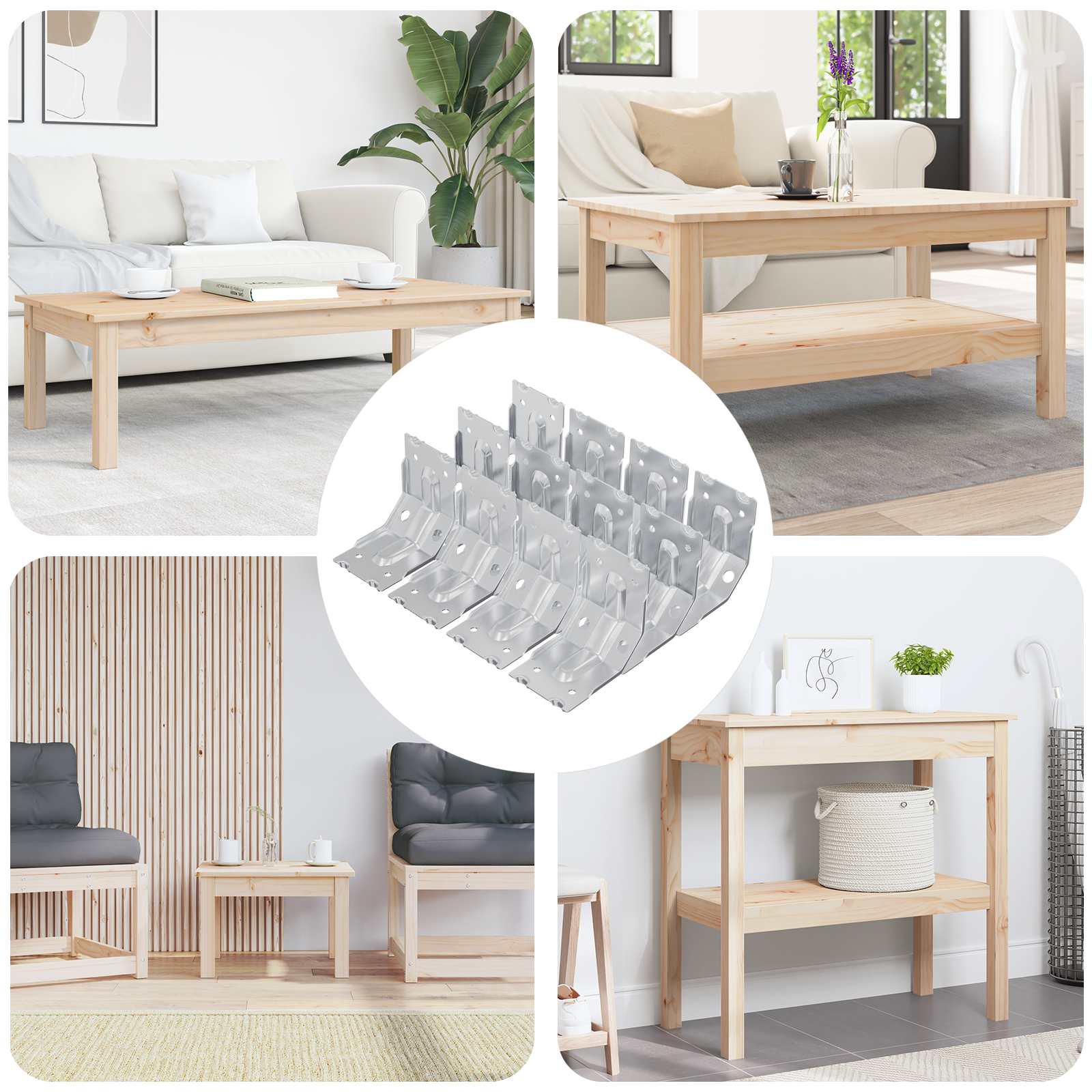 vidaXL Halterung 12 pcs Zink-beschichtet 106 x 55 x 1,5mm Stahl