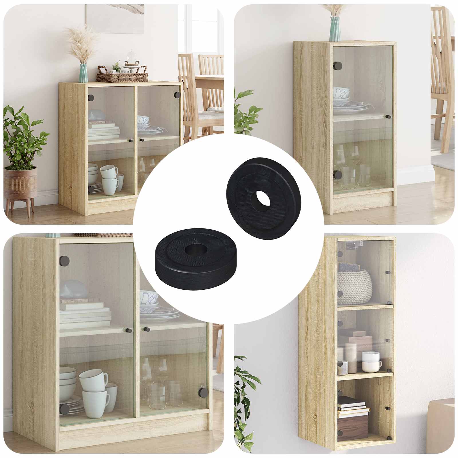 vidaXL geeignet für Flachscheiben 2 pcs Schwarz ∅15 x 3 mm