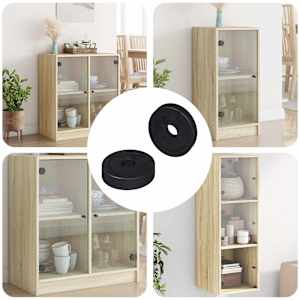 vhodné pro ploché podložky 2 pcs Černá ∅15 x 3 mm PVC kopolymer