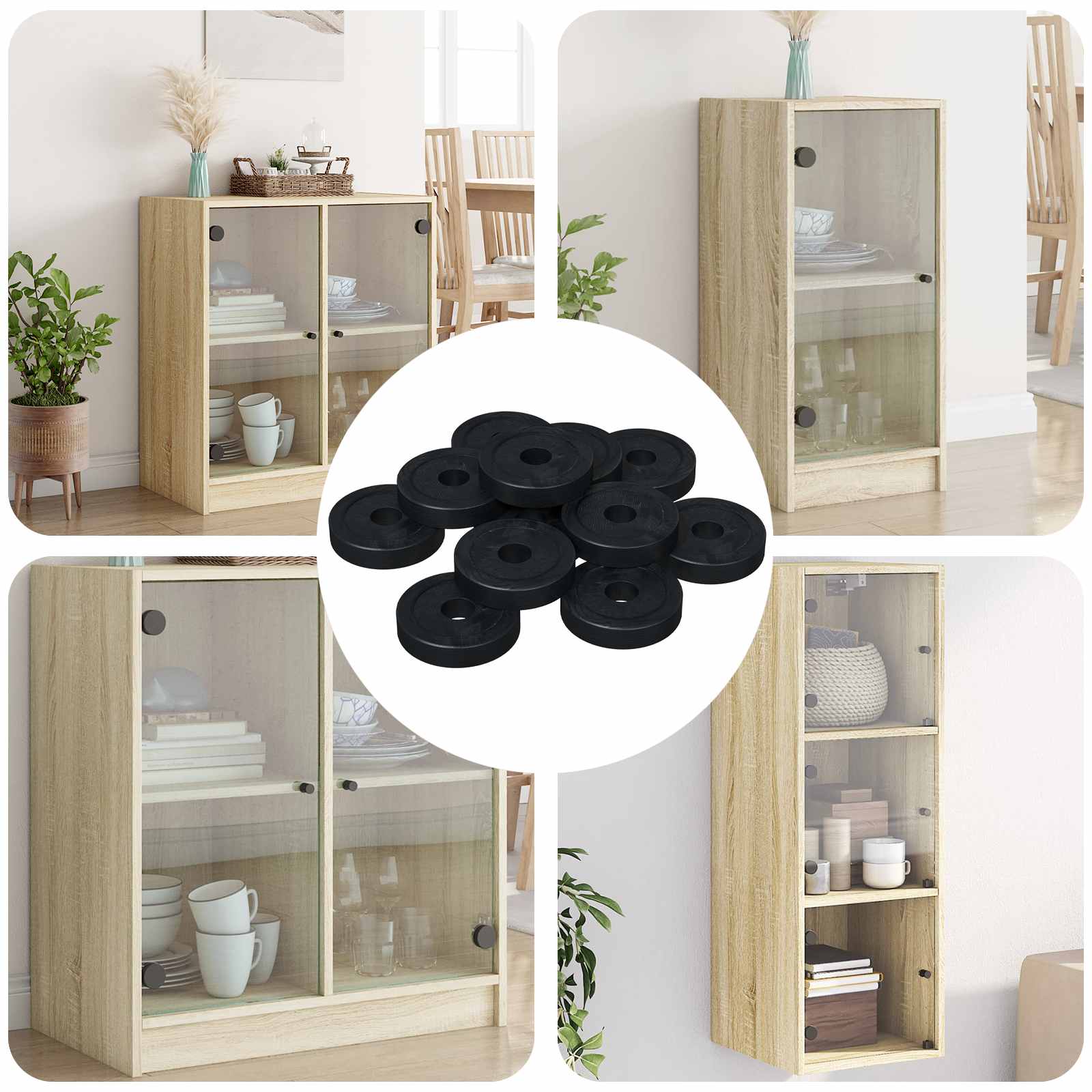 vidaXL geeignet für Flachscheiben 12 pcs Schwarz ∅15 x 3 mm