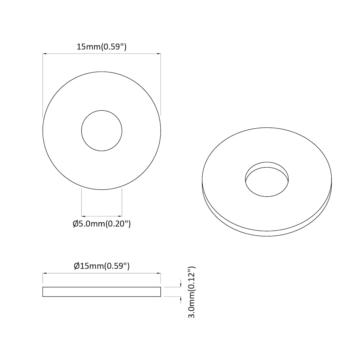 Velegnet til flade skiver 36000 stk. Sort ∅15 x 3 mm - Billede 6