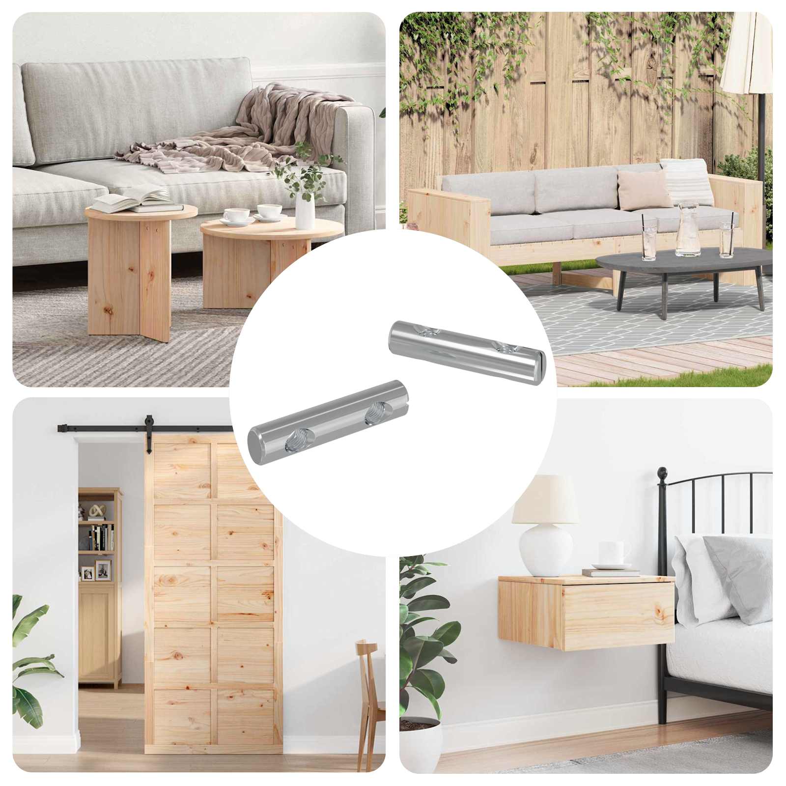 vidaXL Mutter 2 pcs Zink-beschichtet 60 x 12 mm Eisen