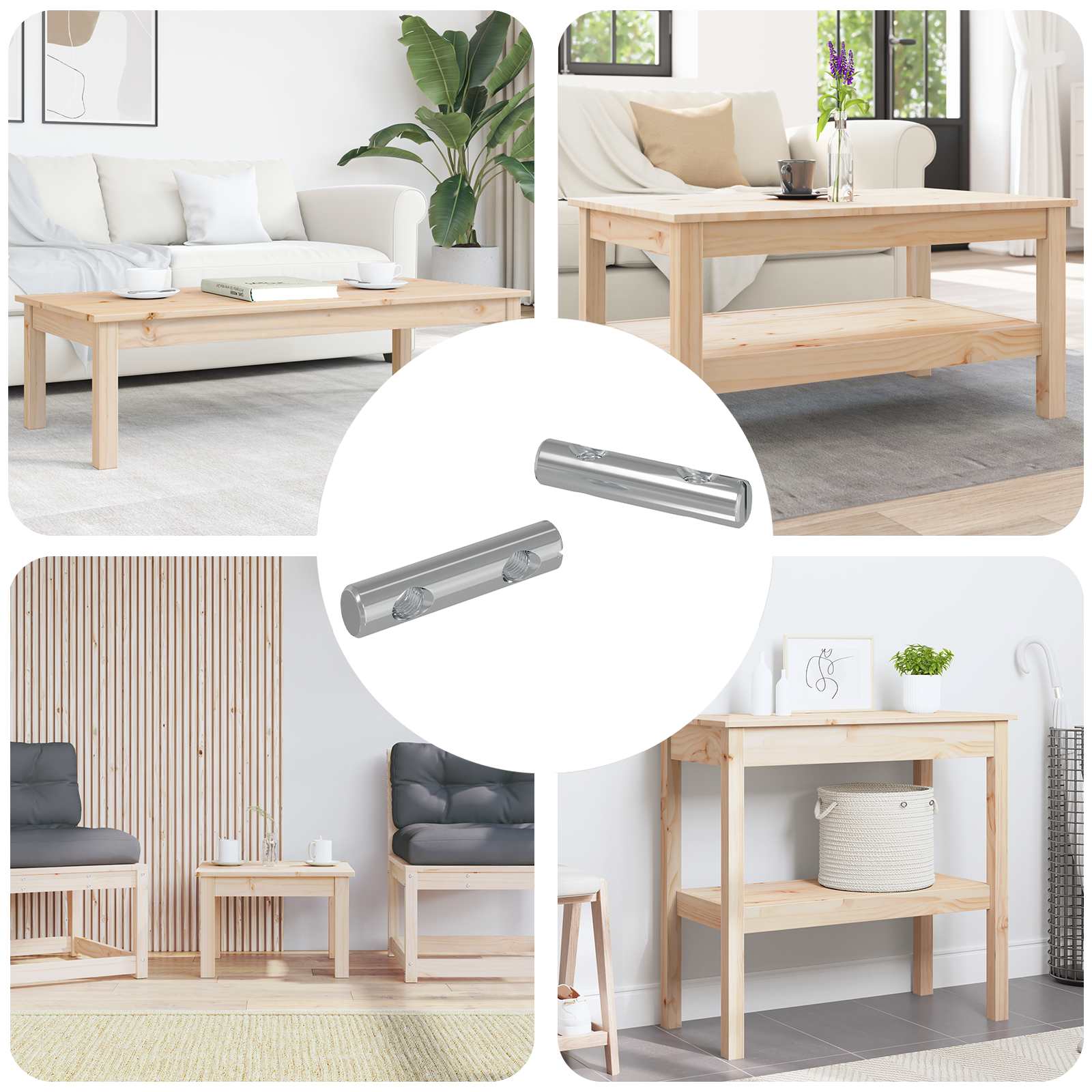 vidaXL Mutter 2 pcs Zink-beschichtet 60 x 12 mm Eisen