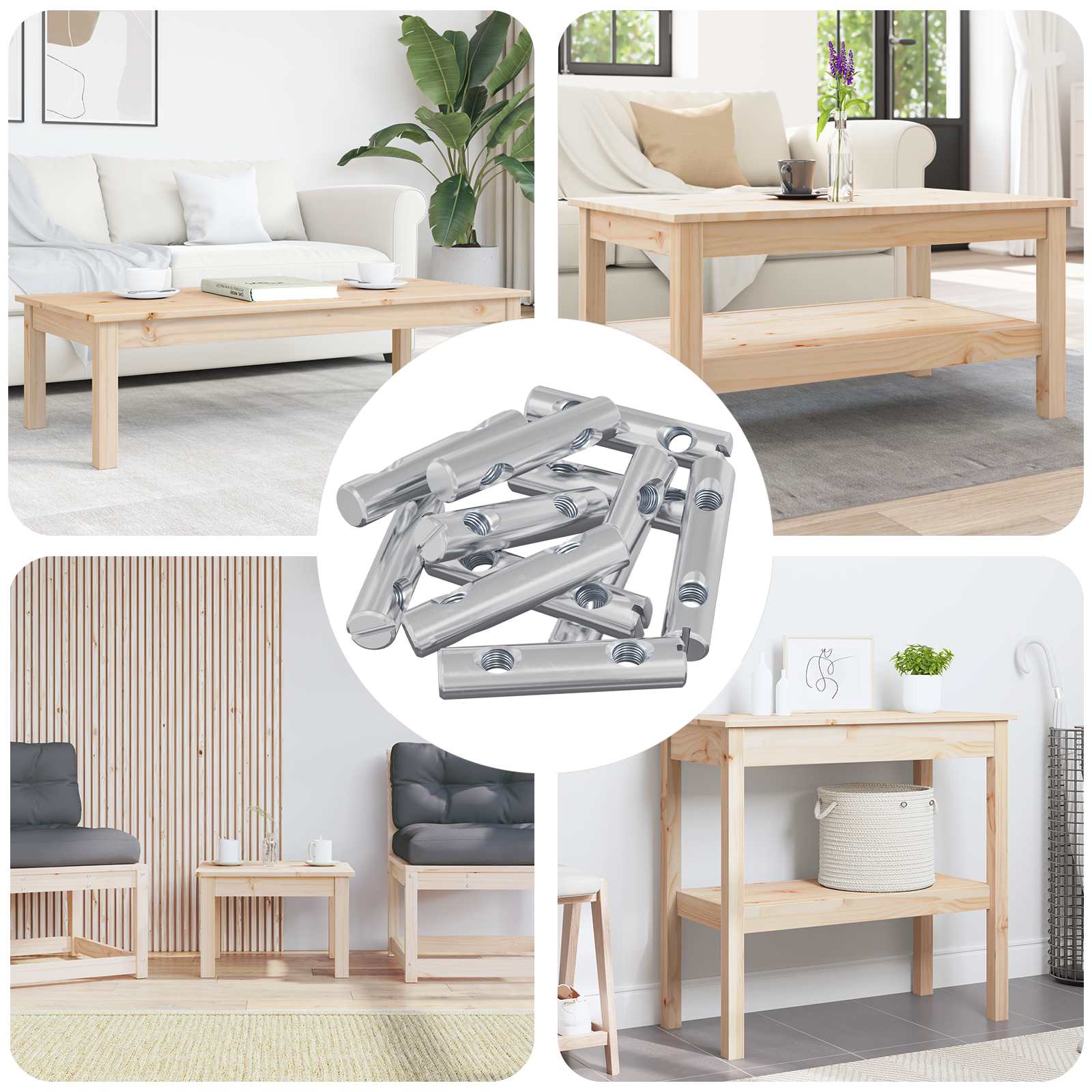 vidaXL Mutter 12 pcs Zink-beschichtet 60 x 12 mm Eisen