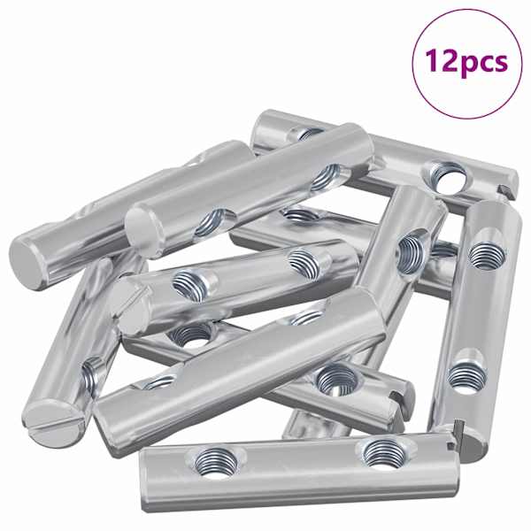vidaXL P&auml;hkel 12 tk Tsinkkattega 60 x 12 mm Raud