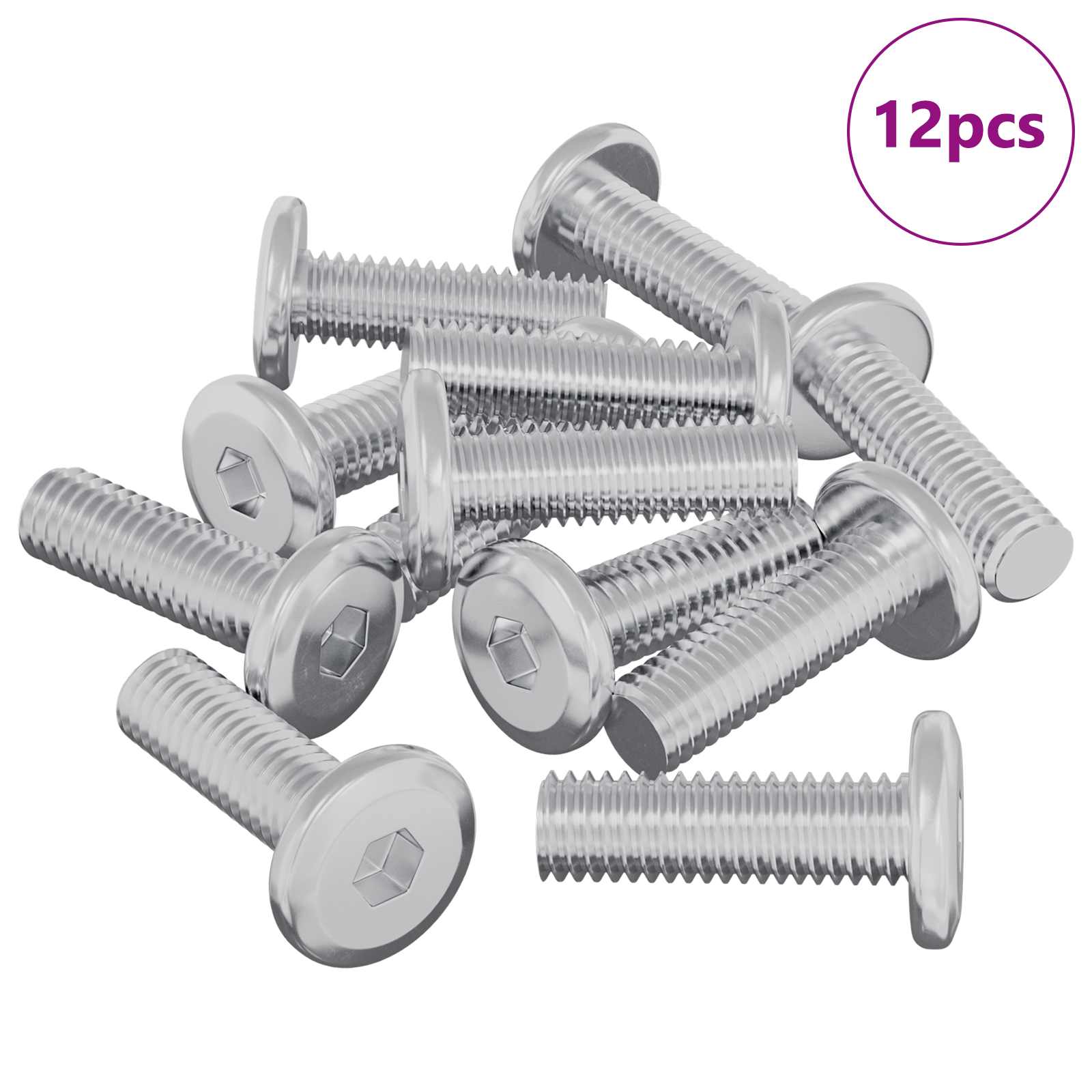 Vijak 12 pcs srebrna 8 x 25 mm Jeklo - slika 2