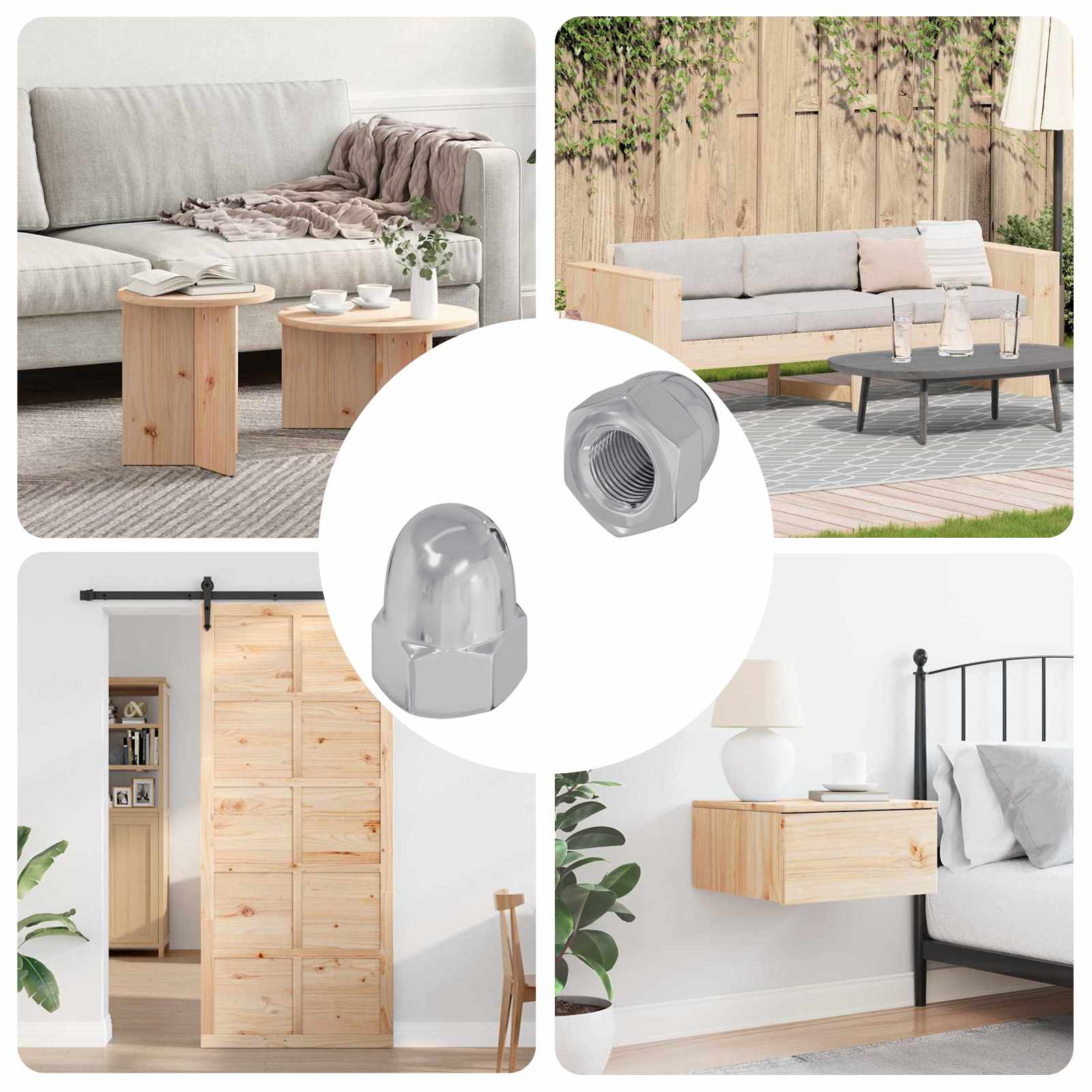 vidaXL Mutter 2 pcs Silber M6 x 10 mm Eisen