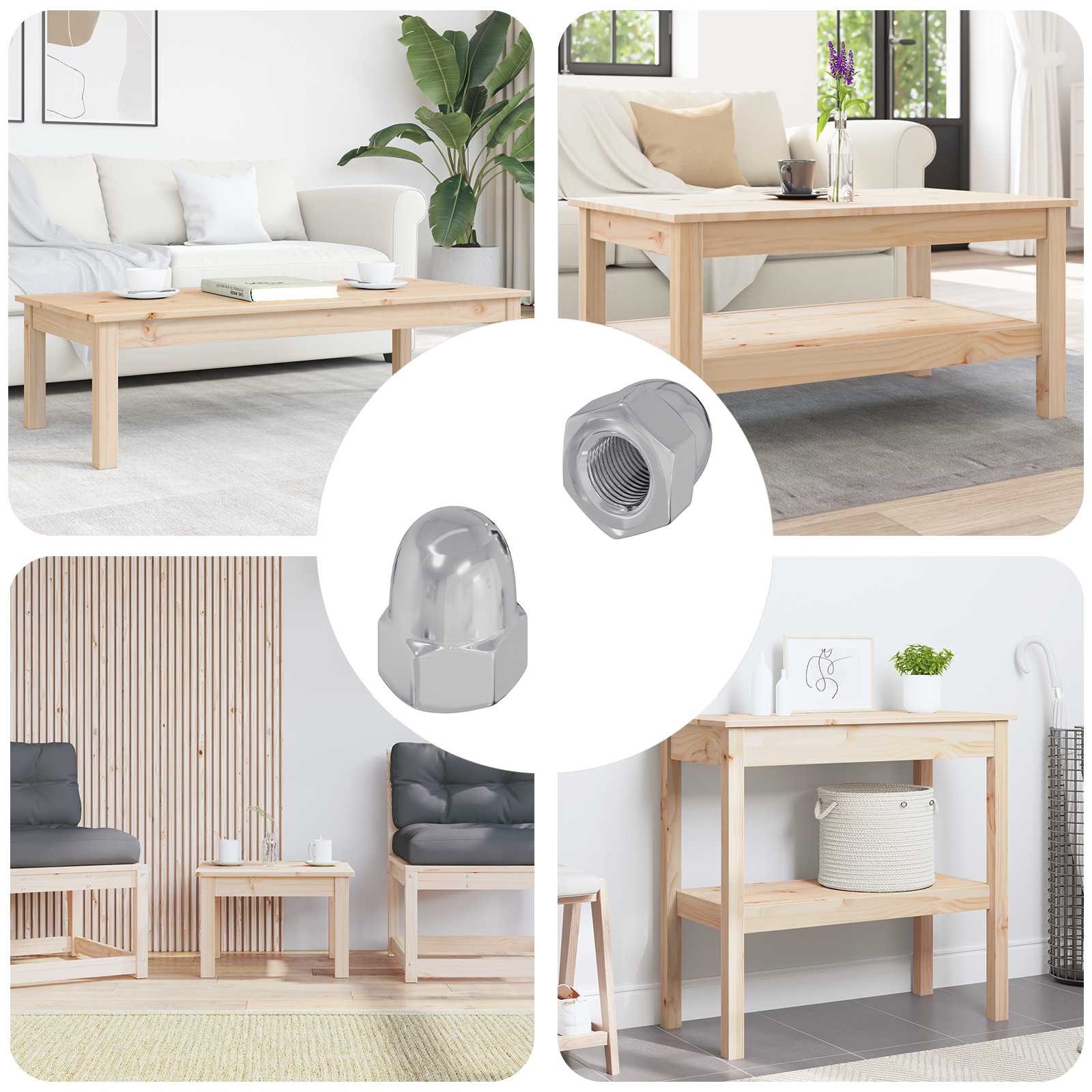 vidaXL Mutter 2 pcs Silber M6 x 10 mm Eisen