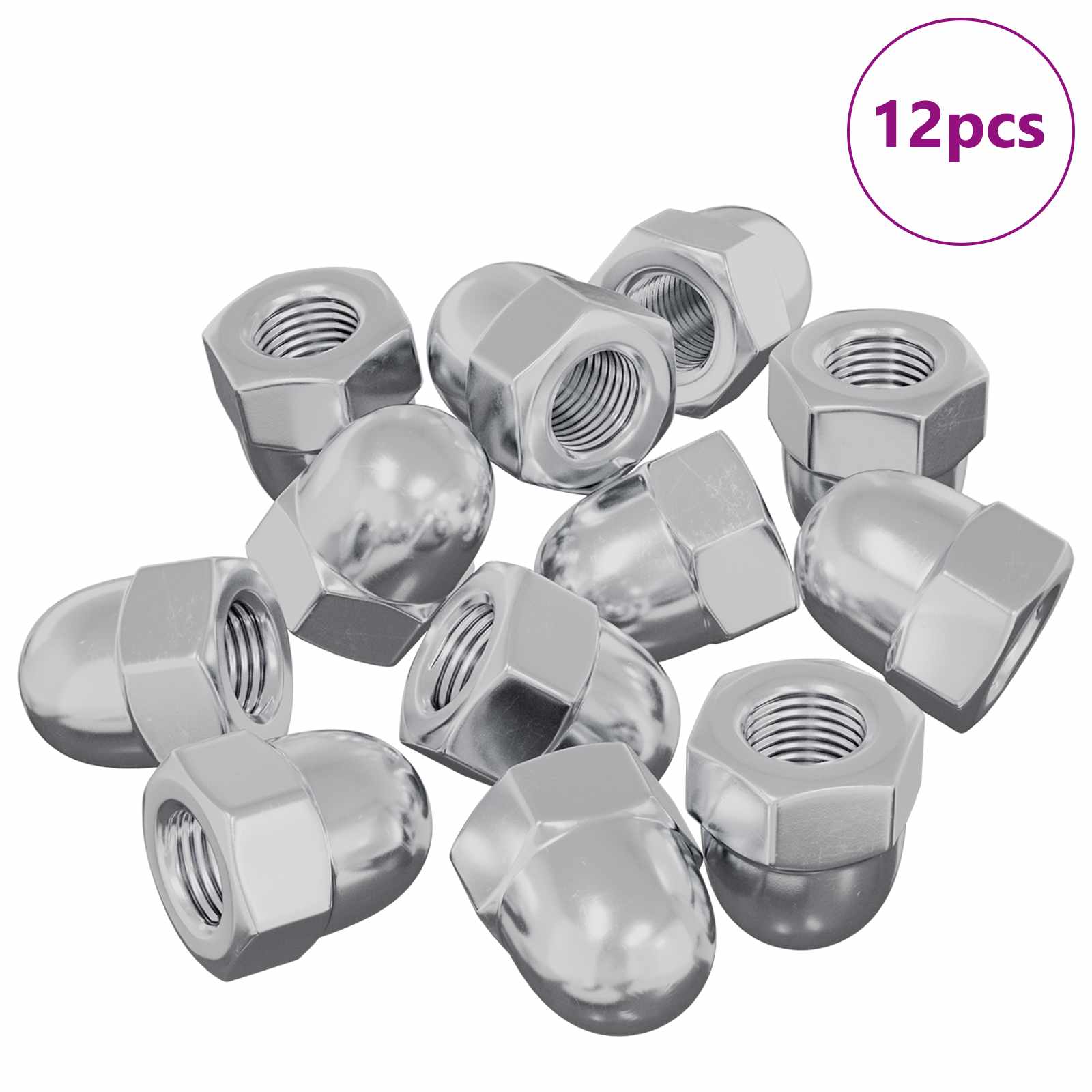 vidaXL Mutter 12 pcs Silber M6 x 10 mm Eisen