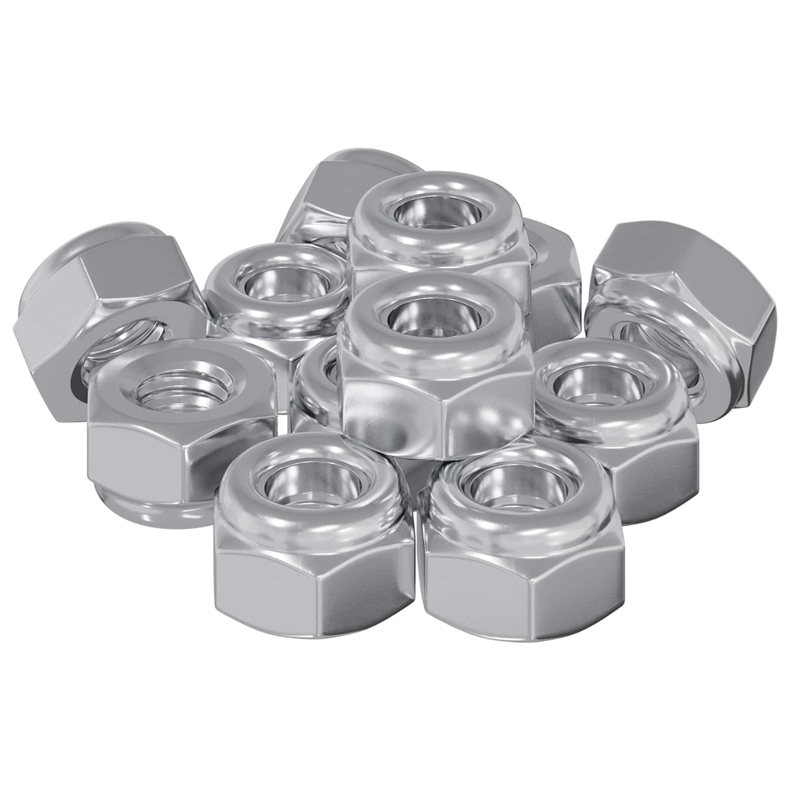 vidaXL Nucă 12 pcs Argintiu M6 x 10 mm Fier