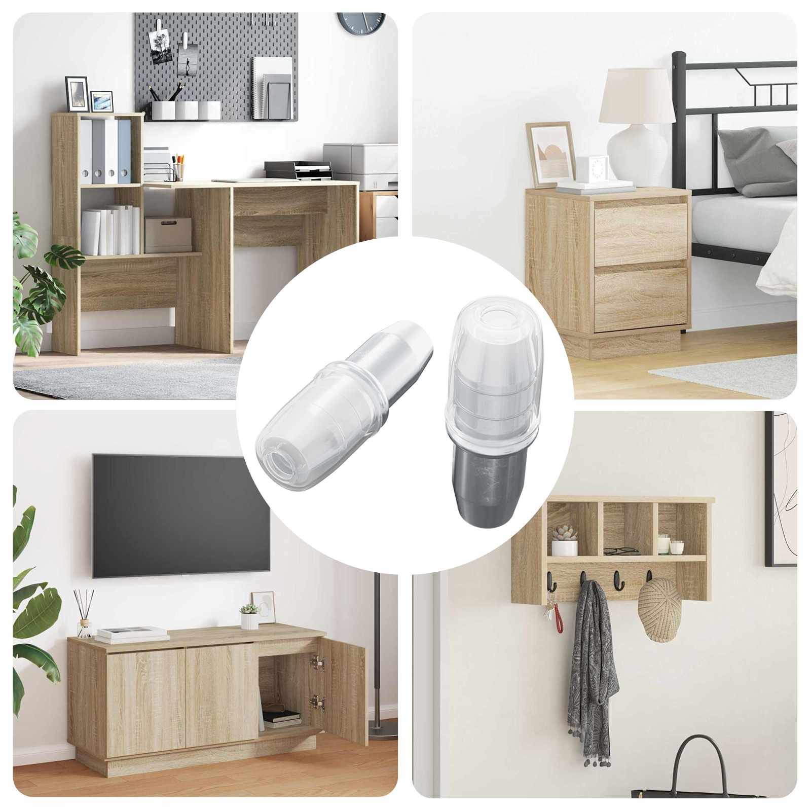 vidaXL Regalstecker 2 pcs Silber 7 x 16 mm Eisen