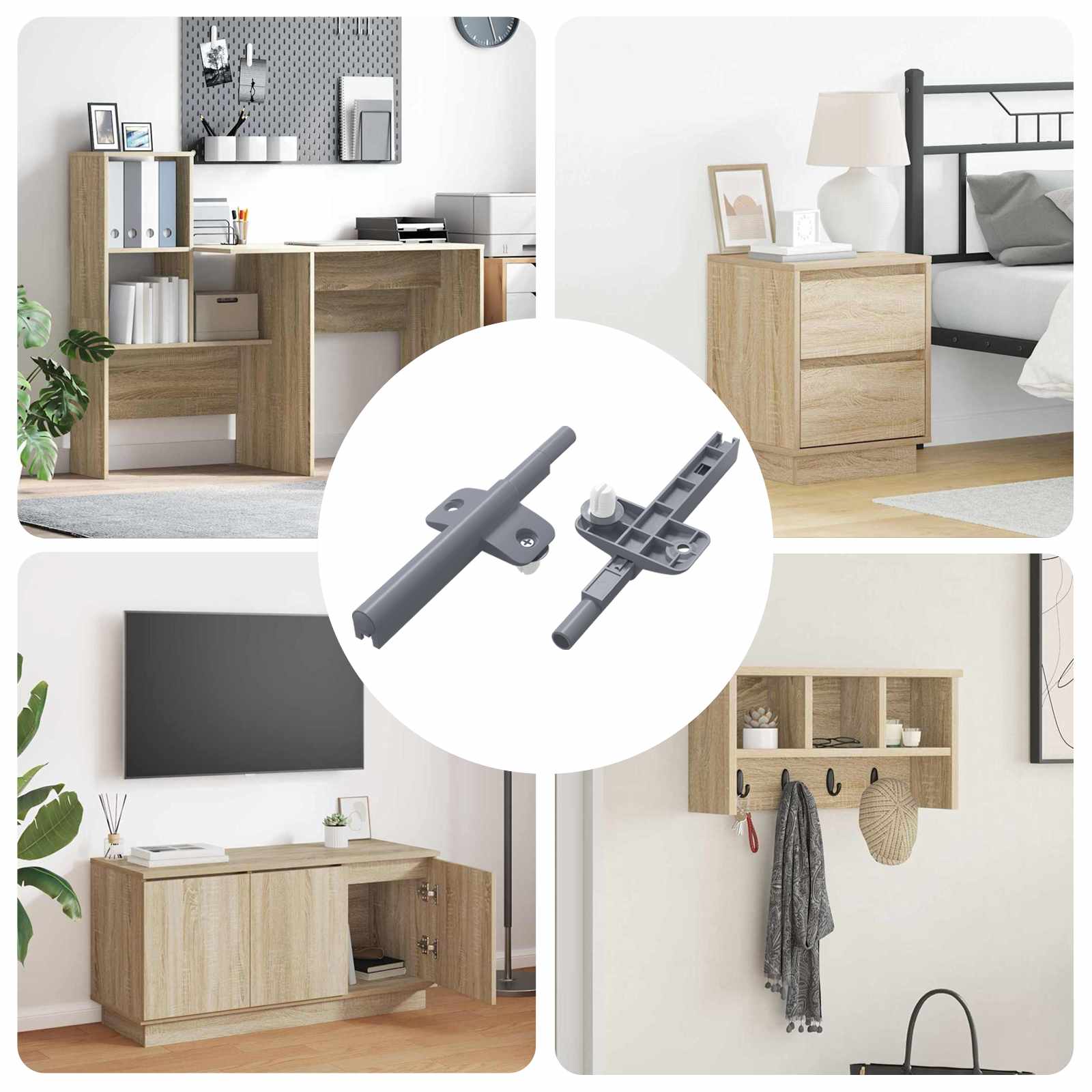 vidaXL Amortizor cu închidere soft 2 pcs Gri 125 x 47 x 15 mm PP