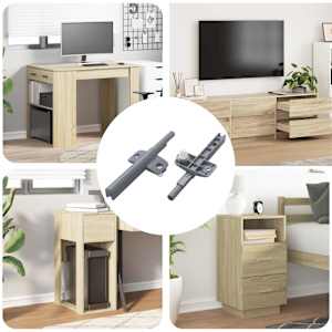 Měkký zavírací tlumič 2 pcs Šedá 125 x 47 x 15 mm PP - obrázek 1