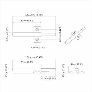 Měkký zavírací tlumič 2 pcs Šedá 125 x 47 x 15 mm PP - obrázek 6