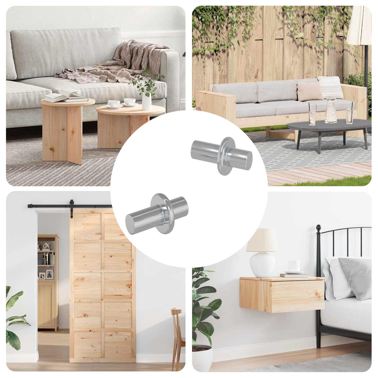 vidaXL Regalstecker Uni 2 pcs Silber 8,6 x 8,6 x 14,6 mm Stahl