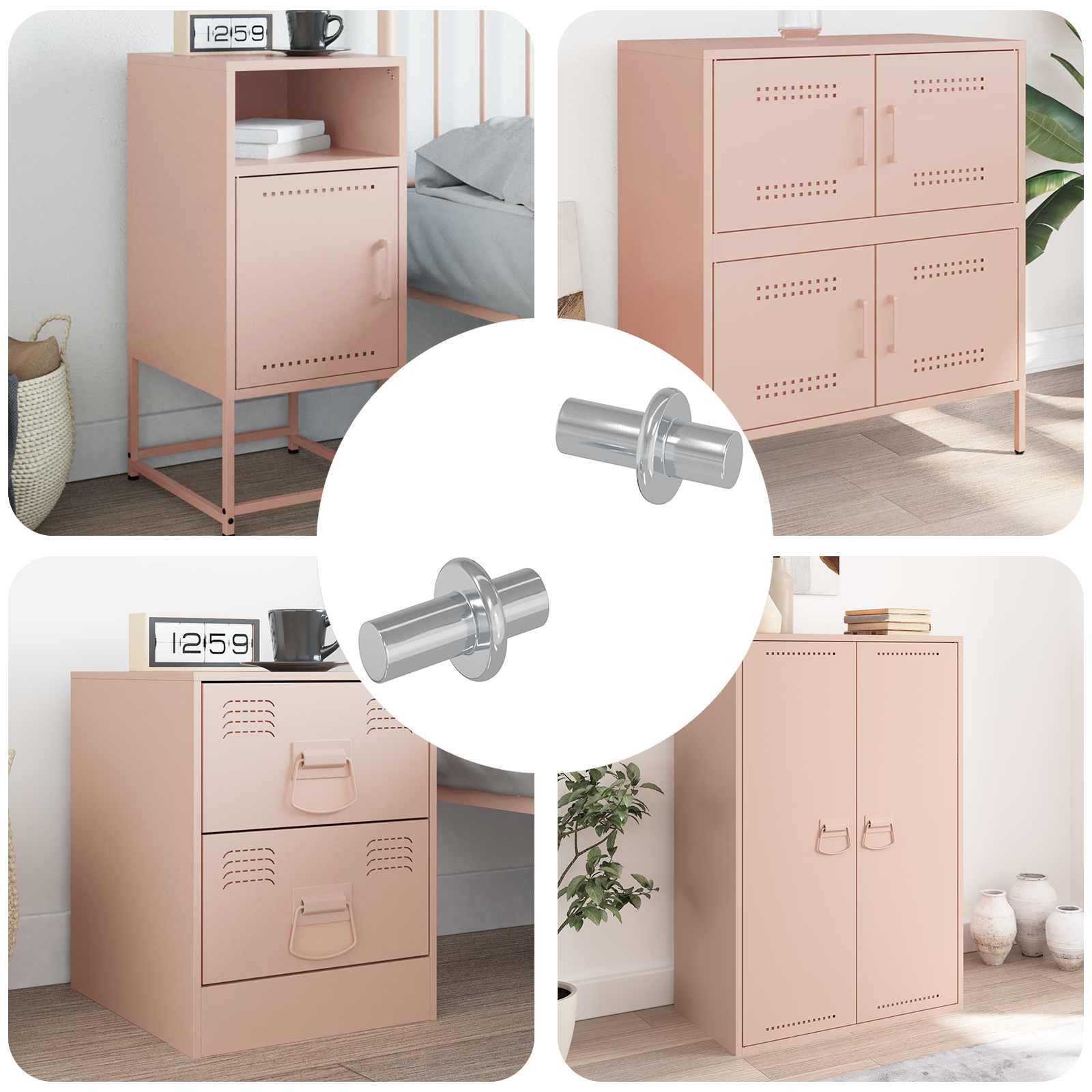 vidaXL Regalstecker 2 pcs Silber 8,6 x 8,6 x 14,6 mm Stahl