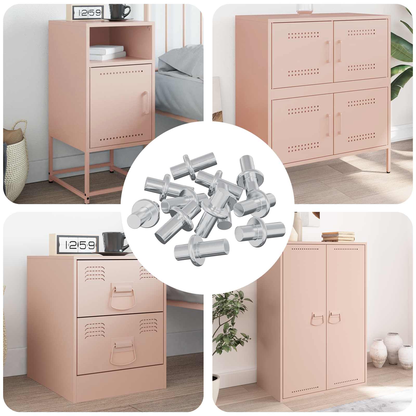 vidaXL Regalstecker 12 pcs Silber 8,6 x 8,6 x 14,6 mm Stahl