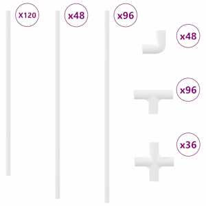 PVC trubka 12 pcs Bílá 12,2 x 1,8 x 500 mm PP a PE - obrázek 2