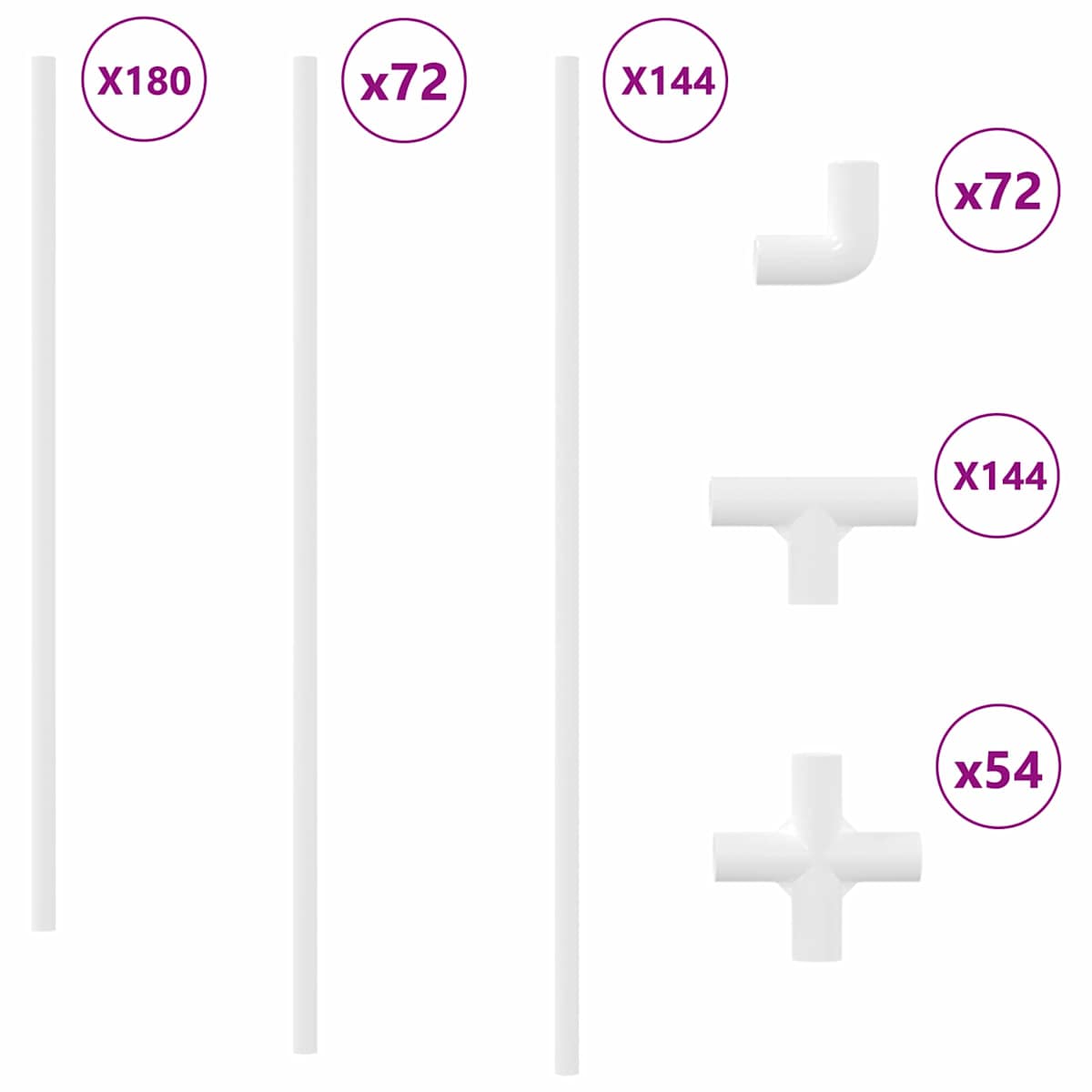 PVC rør 29 stk. Hvid PP og PE - Billede 2
