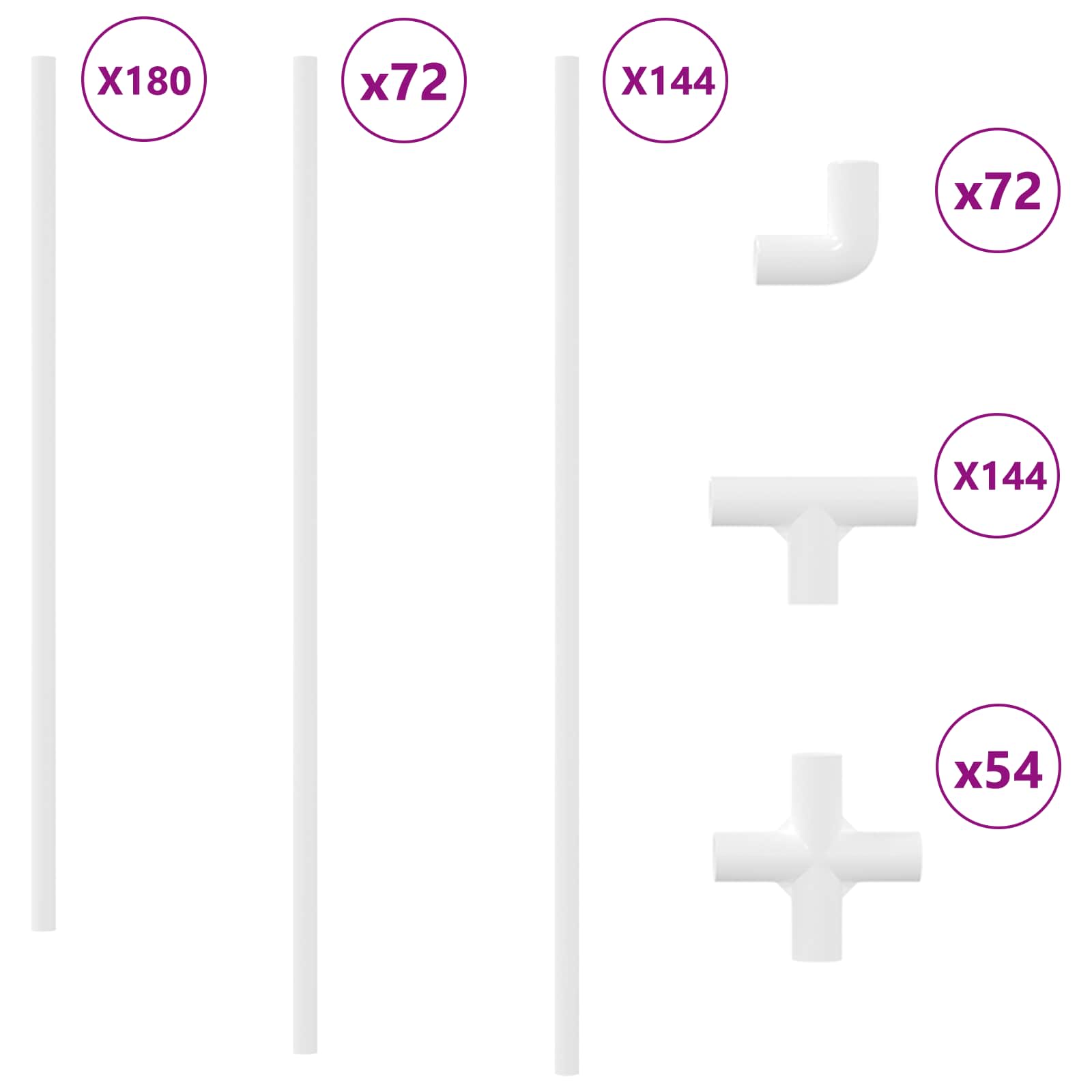 Thumbnail - vidaXL PVC Rohr 29 pcs Weiß PP und PE