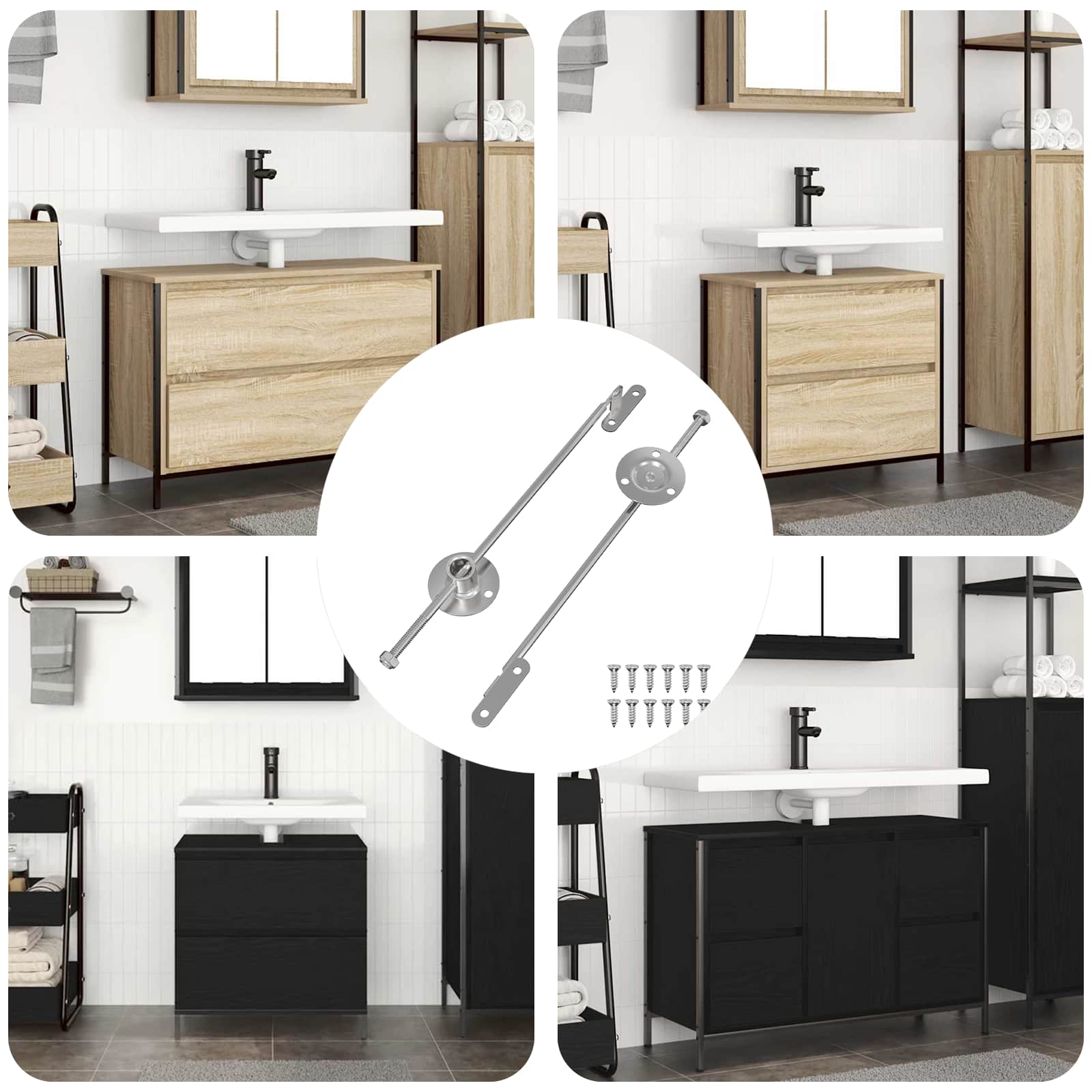 Gāzes atsperes 2 pcs Sudraba 190 mm Dzelzs