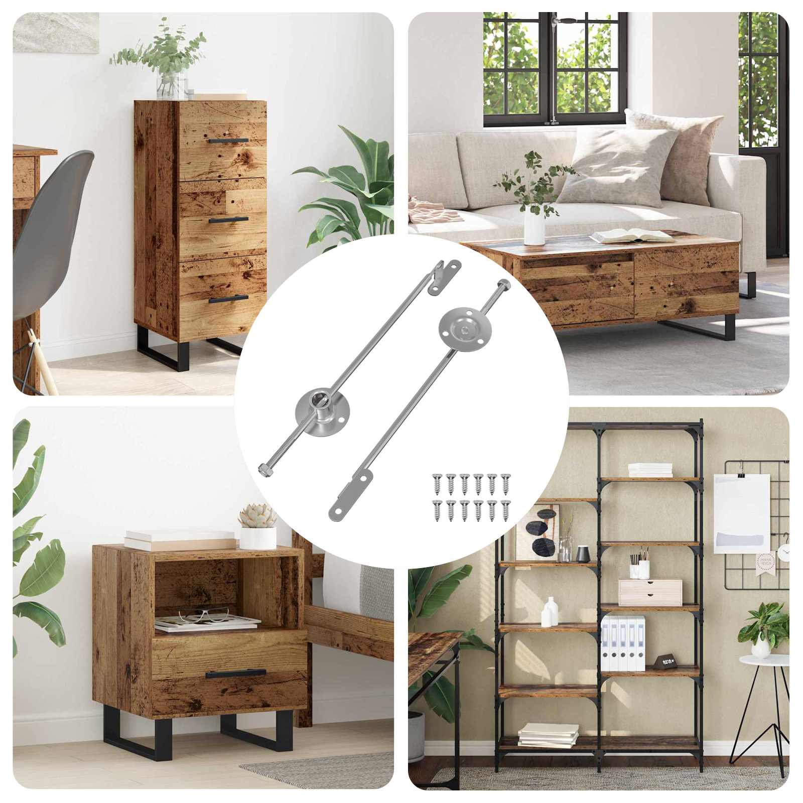 vidaXL Gasdämpfer 2 pcs Silber 190 mm Eisen