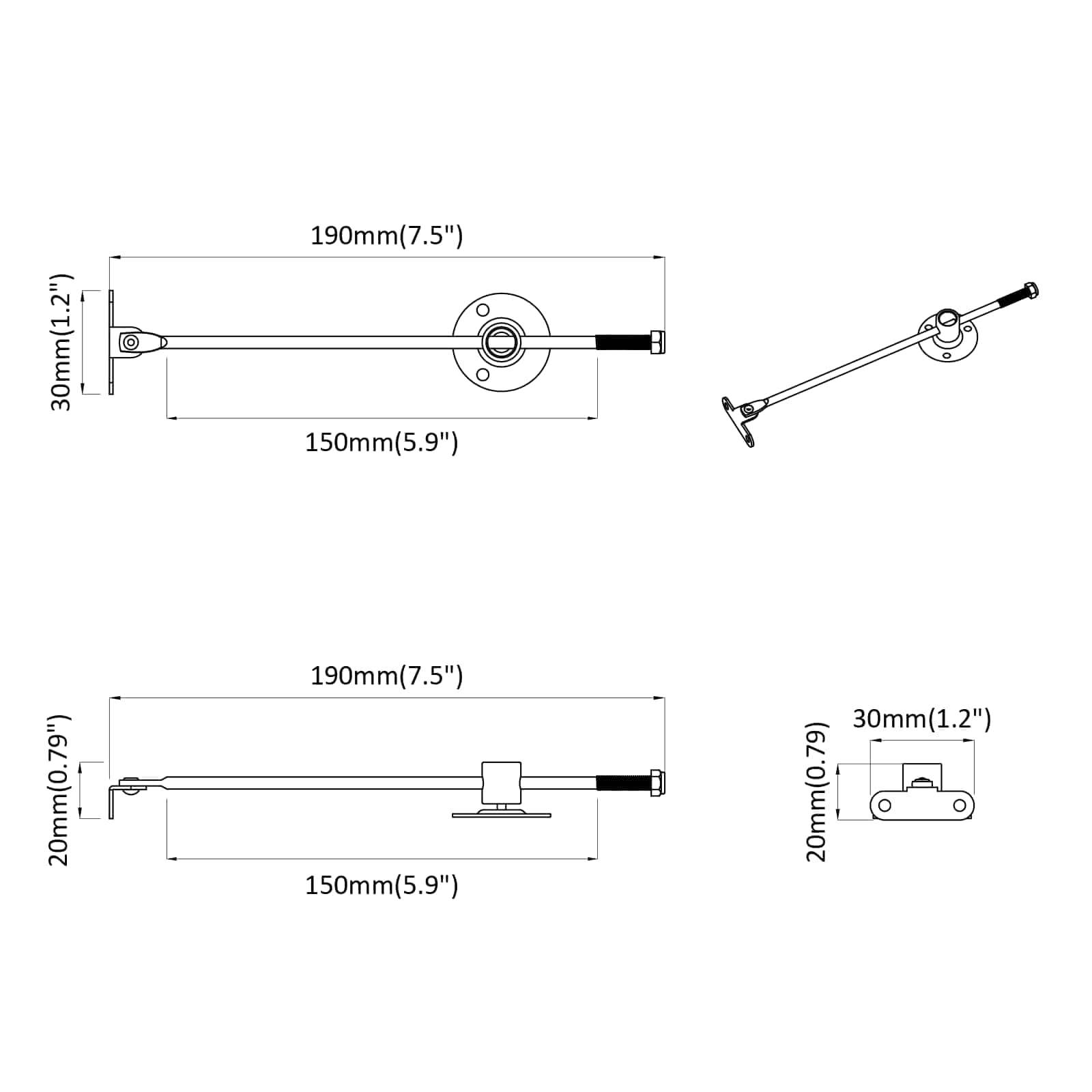 Gāzes atsperes 2 pcs Sudraba 190 mm Dzelzs