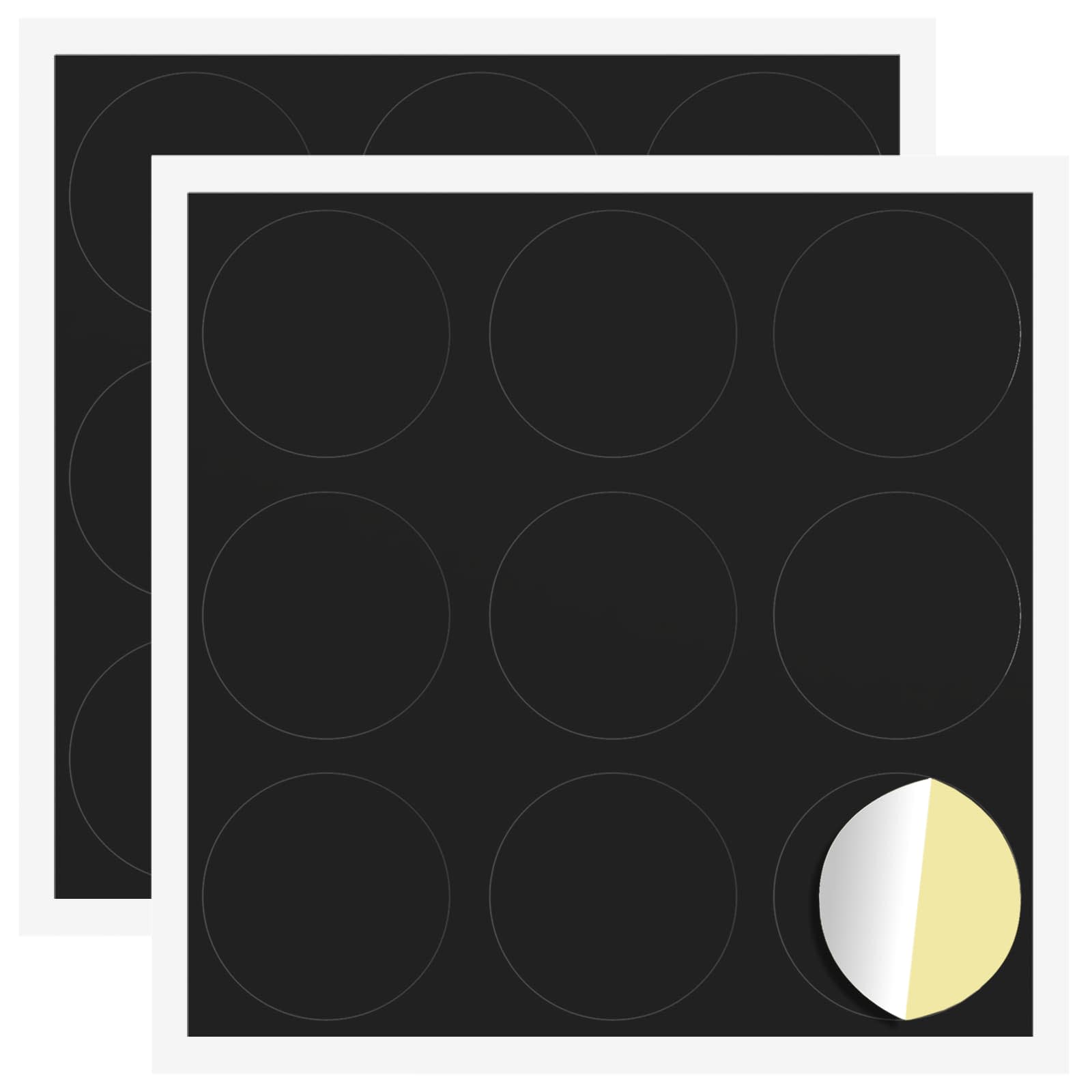 Thumbnail - vidaXL Selbstklebende Schraubenabdeckung 2 pcs Schwarz Ø 20 x 0,5 mm