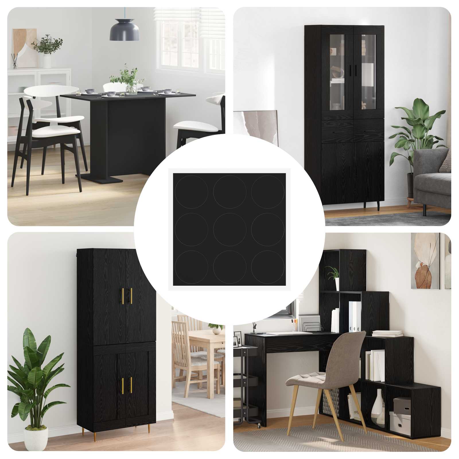 vidaXL Selbstklebende Schraubenabdeckung 12 pcs Schwarz Ø 20 x 0,5 mm