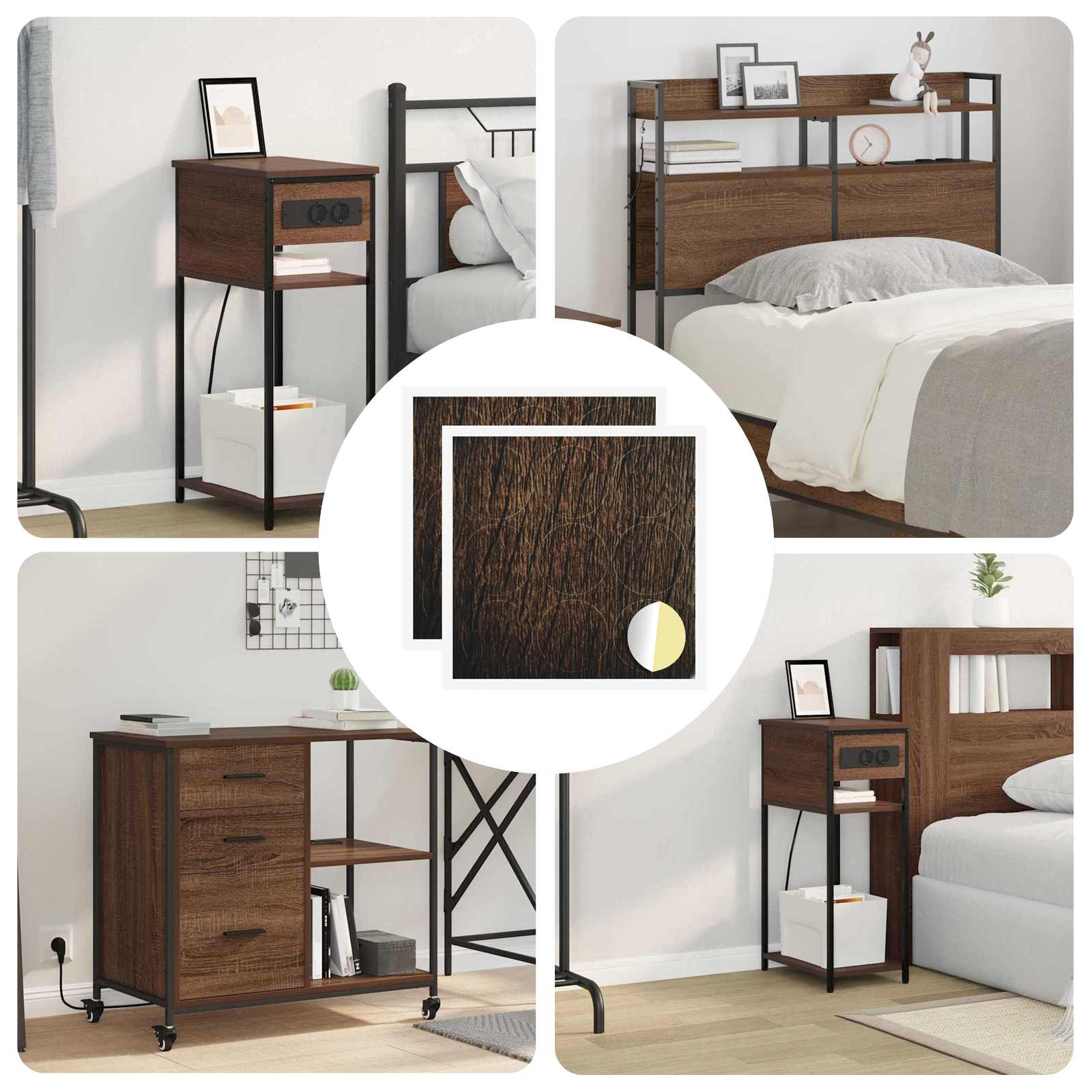 vidaXL Selbstklebende Schraubenabdeckung 2 pcs Braun Eichen-Optik