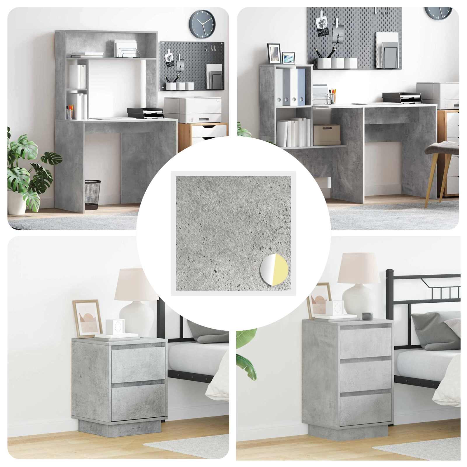 vidaXL Selbstklebende Schraubenabdeckung 12 pcs Beton Grau