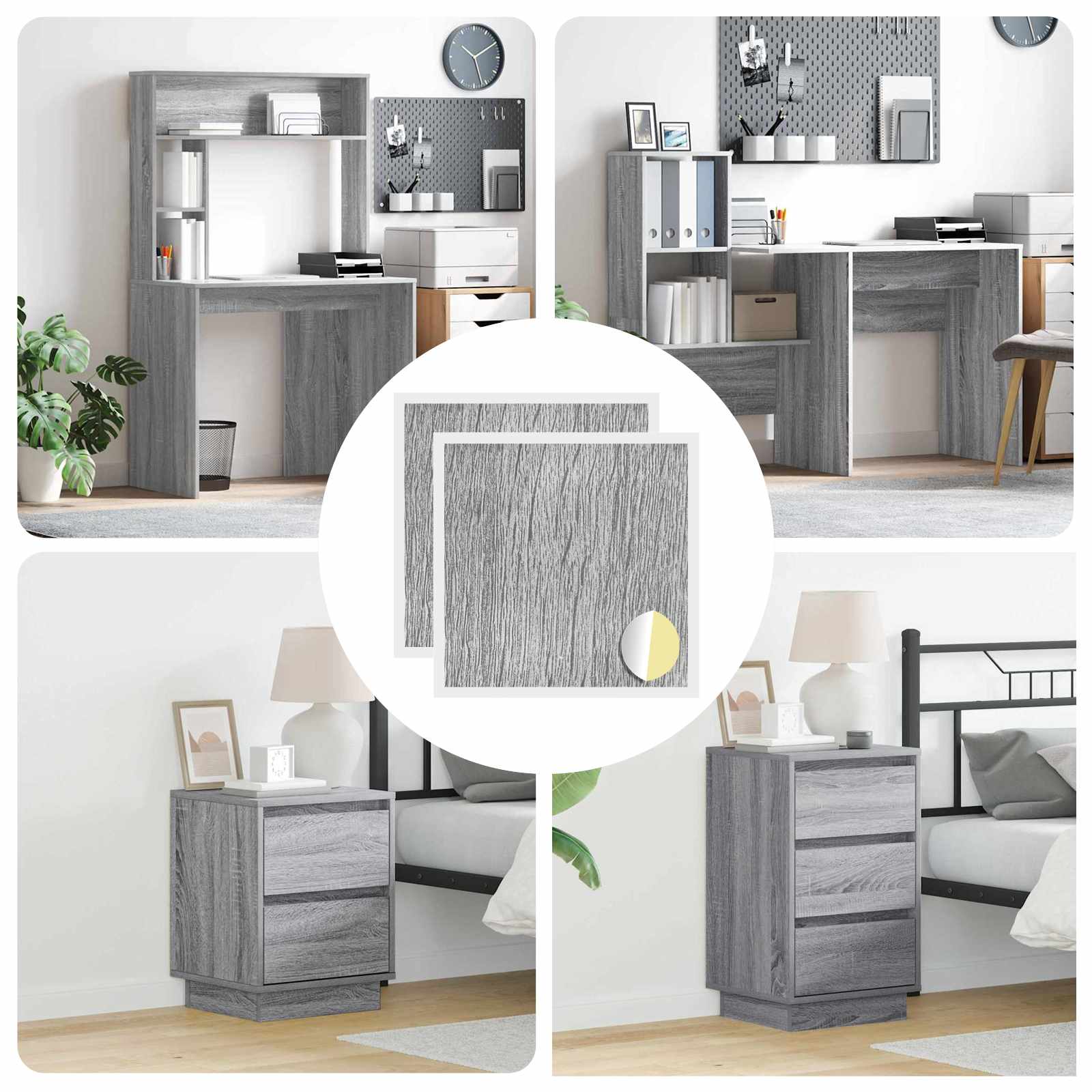 Līmējošs skrūvju vāks 2 pcs Pelēks Sonoma Ø 20 x 0,5 mm