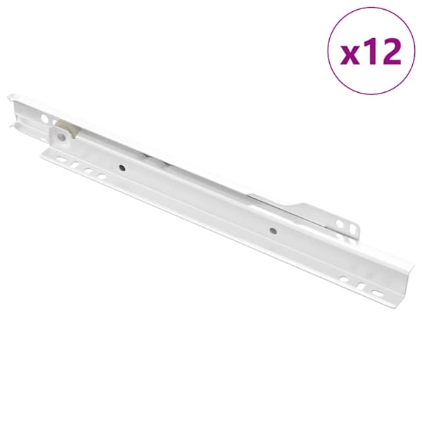 vidaXL Sahtli liug 12 tk Valge 250 mm Teras