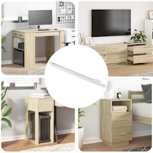 Drsni mehanizem za predal 12 pcs Bela 450 mm Jeklo