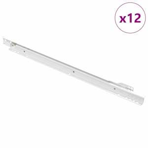 Posuvník zásuvky 12 pcs Bílá 450 mm Ocel - obrázek 2
