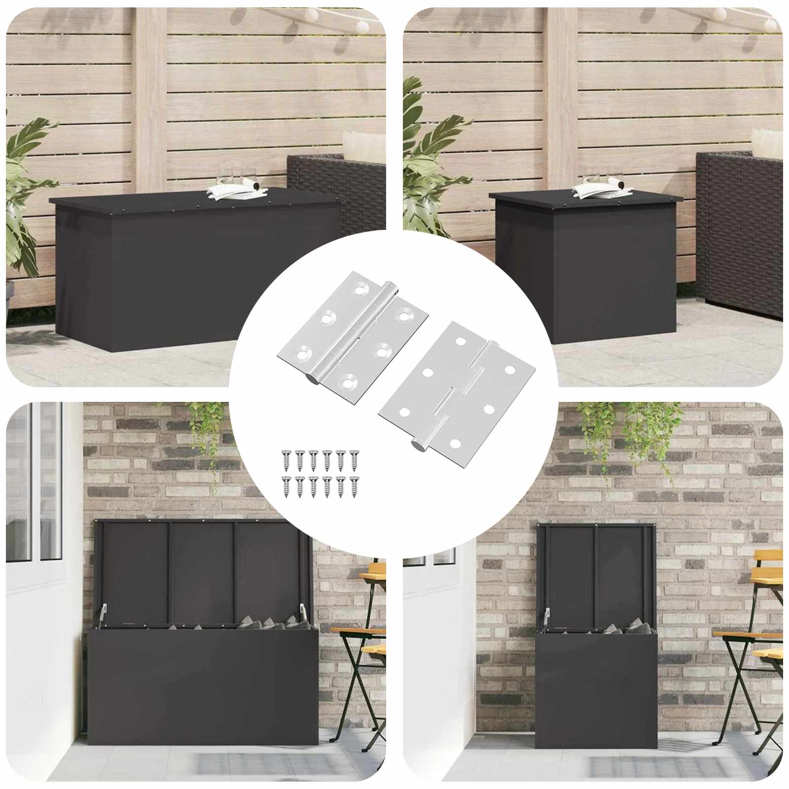 vidaXL Scharnier 2 pcs Silber 50 x 38 x 1,3 mm Stahl