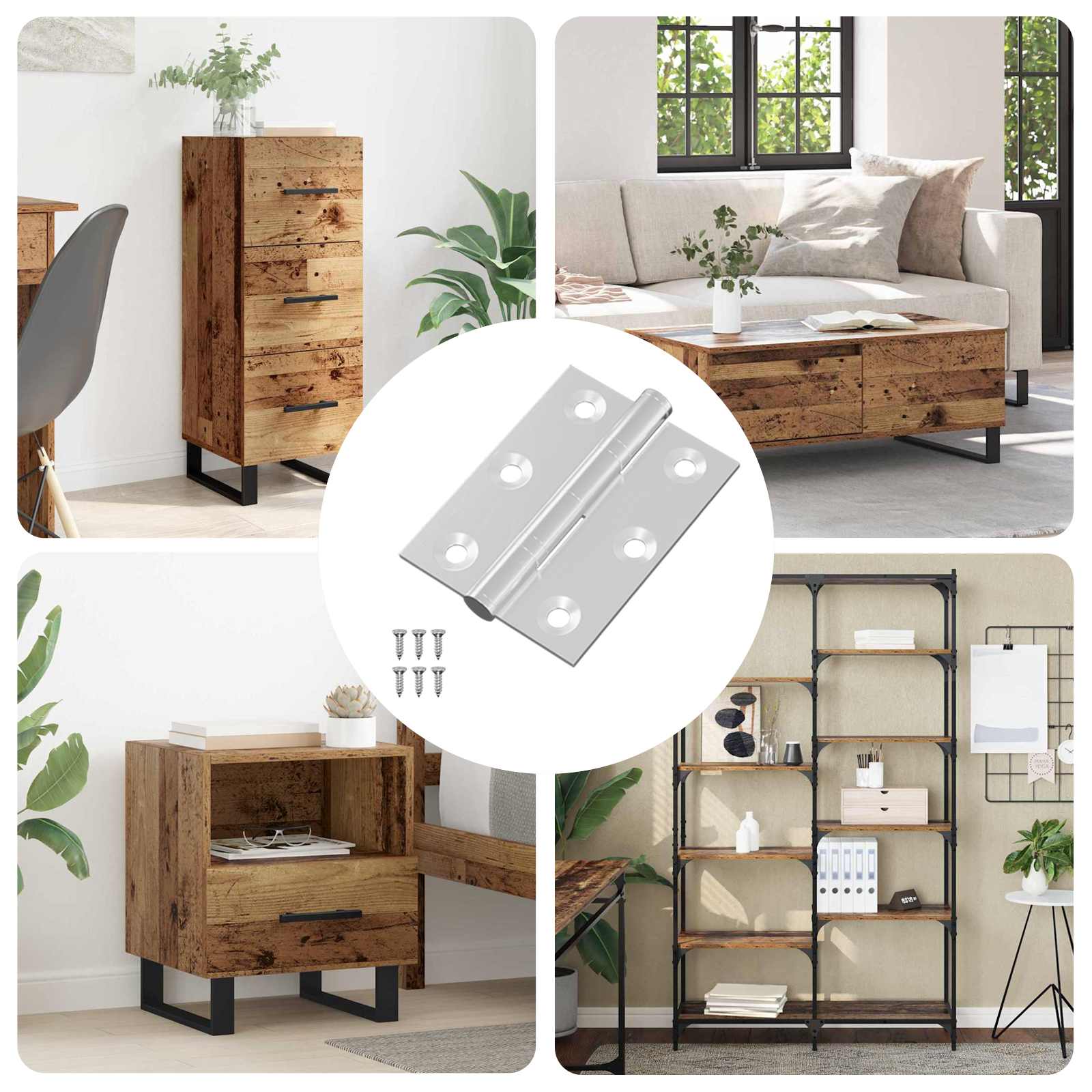 vidaXL Scharnier 12 pcs Silber 50 x 38 x 1,3 mm Stahl