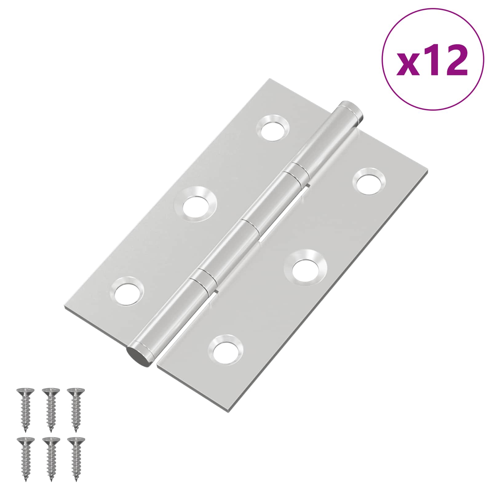 Thumbnail - vidaXL Scharnier Uni 12 pcs Silber 58 x 35 x 1 mm Stahl