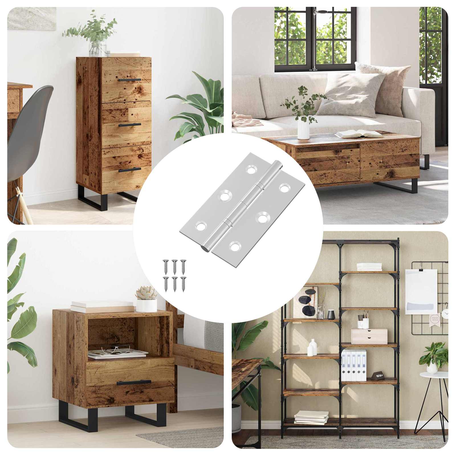 vidaXL Scharnier Uni 899 pcs Silber 58 x 35 x 1 mm Stahl