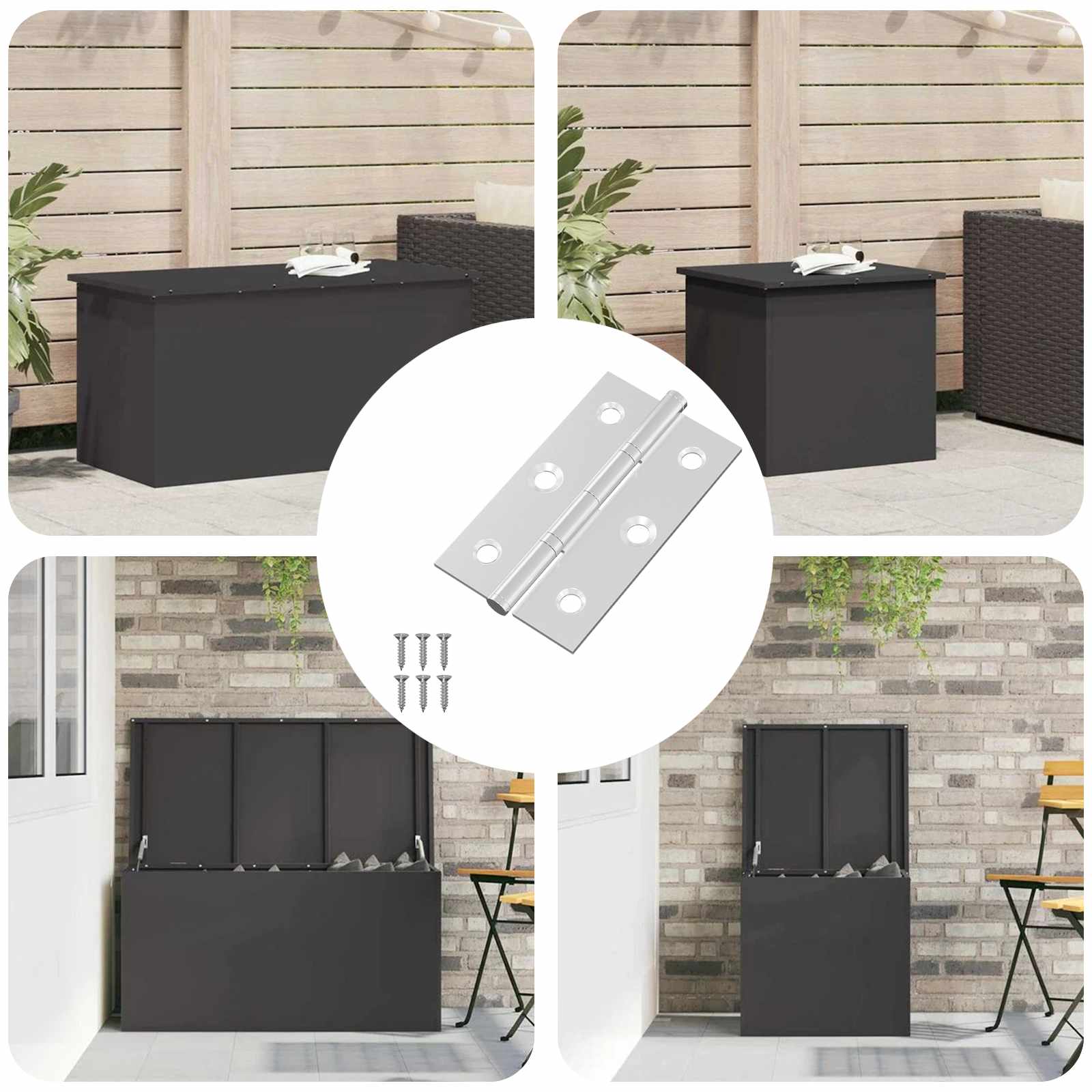 vidaXL Scharnier Uni 899 pcs Silber 58 x 35 x 1 mm Stahl