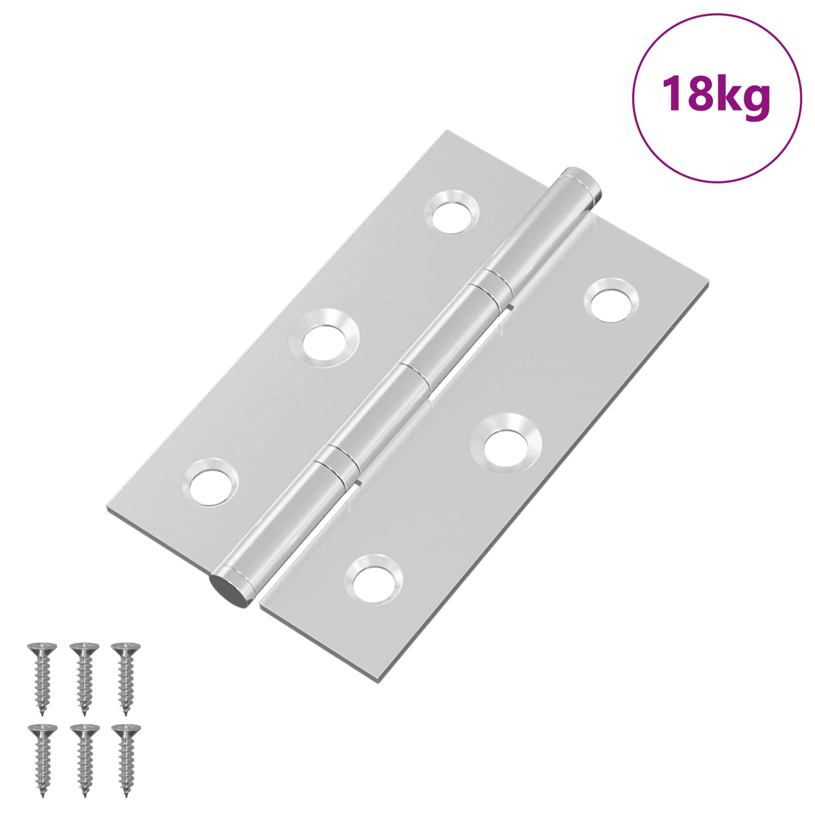 Thumbnail - vidaXL Scharnier Uni 899 pcs Silber 58 x 35 x 1 mm Stahl