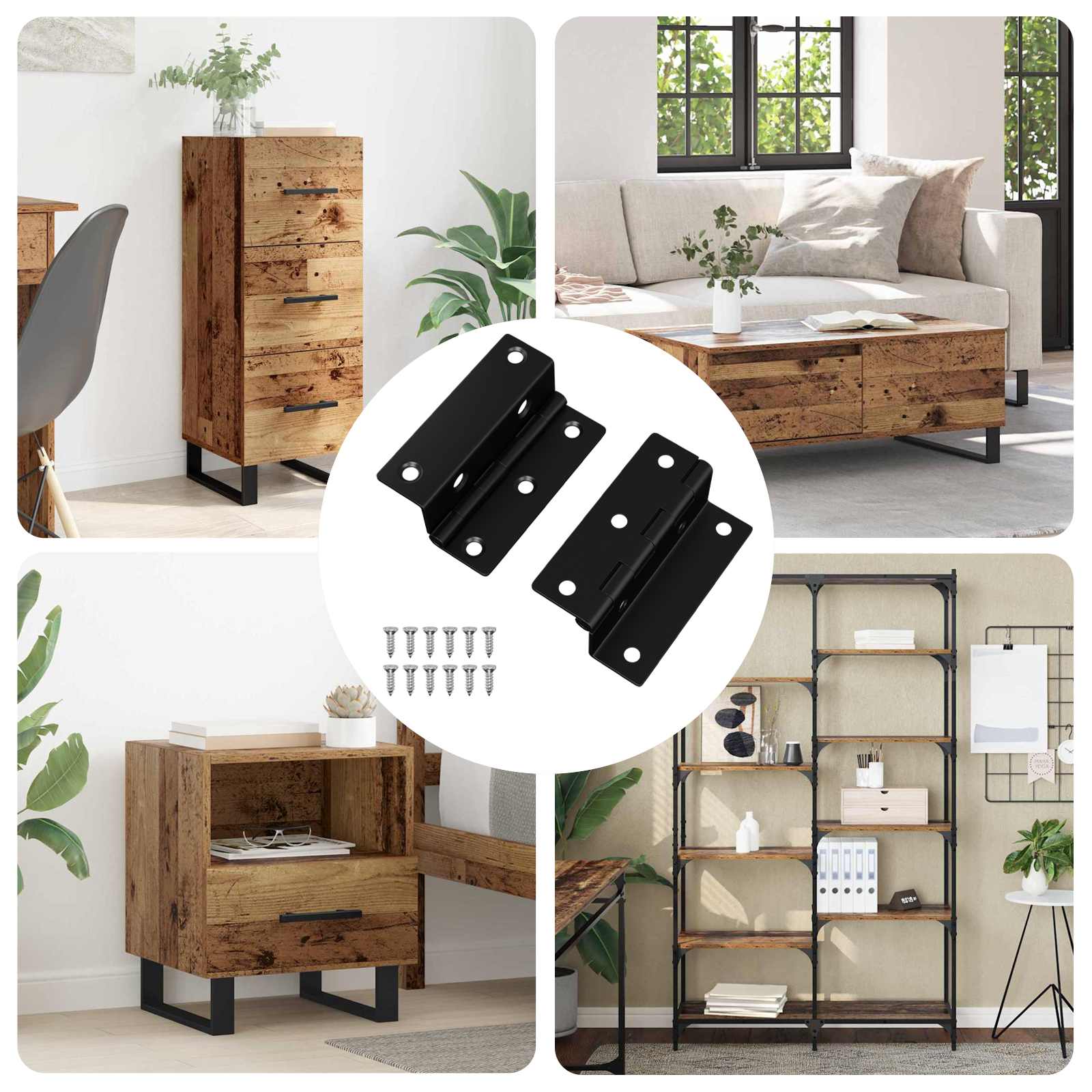 Tečaj 2 pcs Črna 38 x 17 x 60 mm elezo