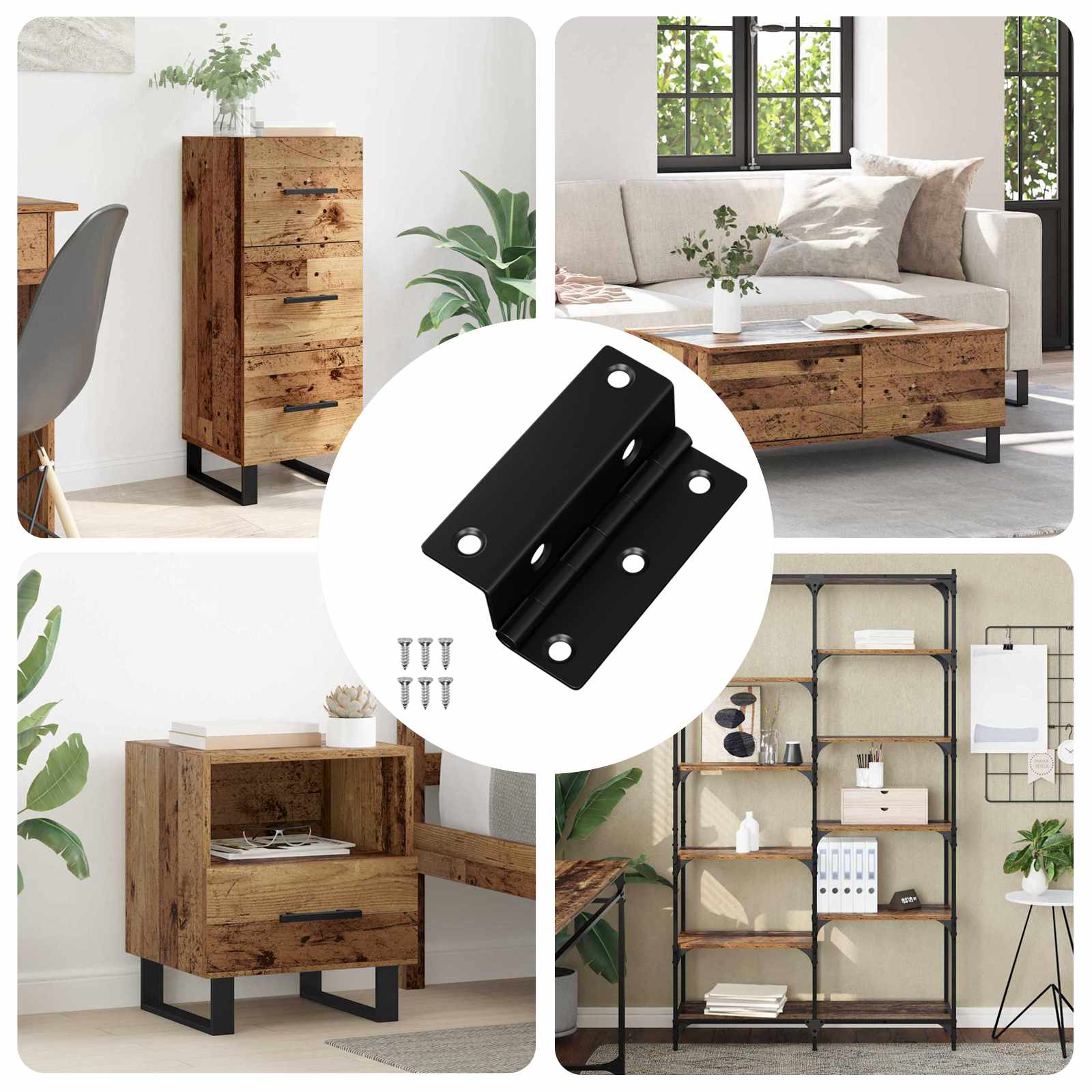 Tečaj 12 pcs Črna 38 x 17 x 60 mm elezo