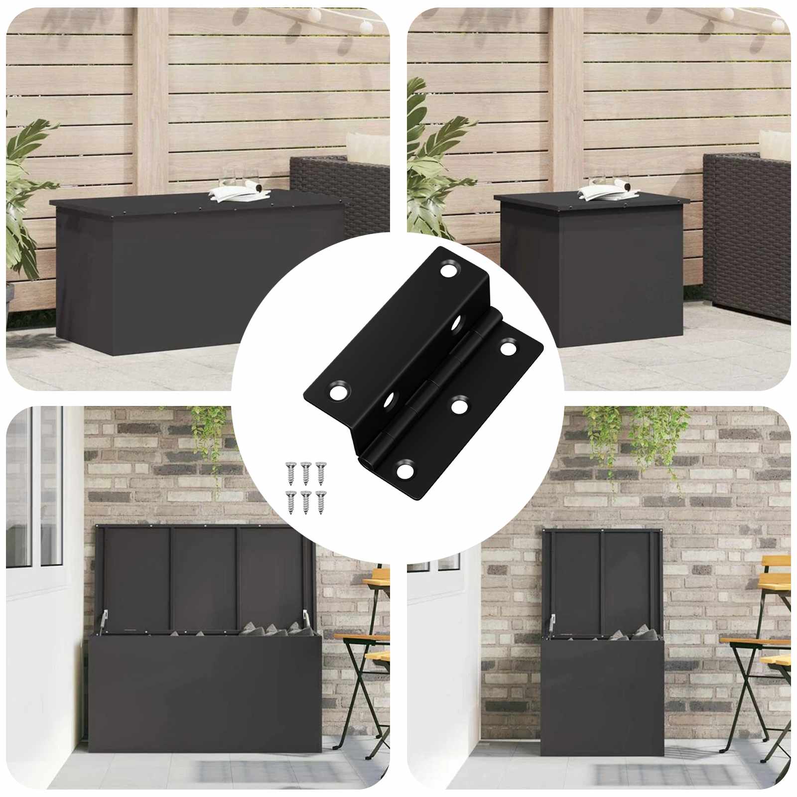 vidaXL Scharnier 12 pcs Schwarz 38 x 17 x 60 mm Eisen