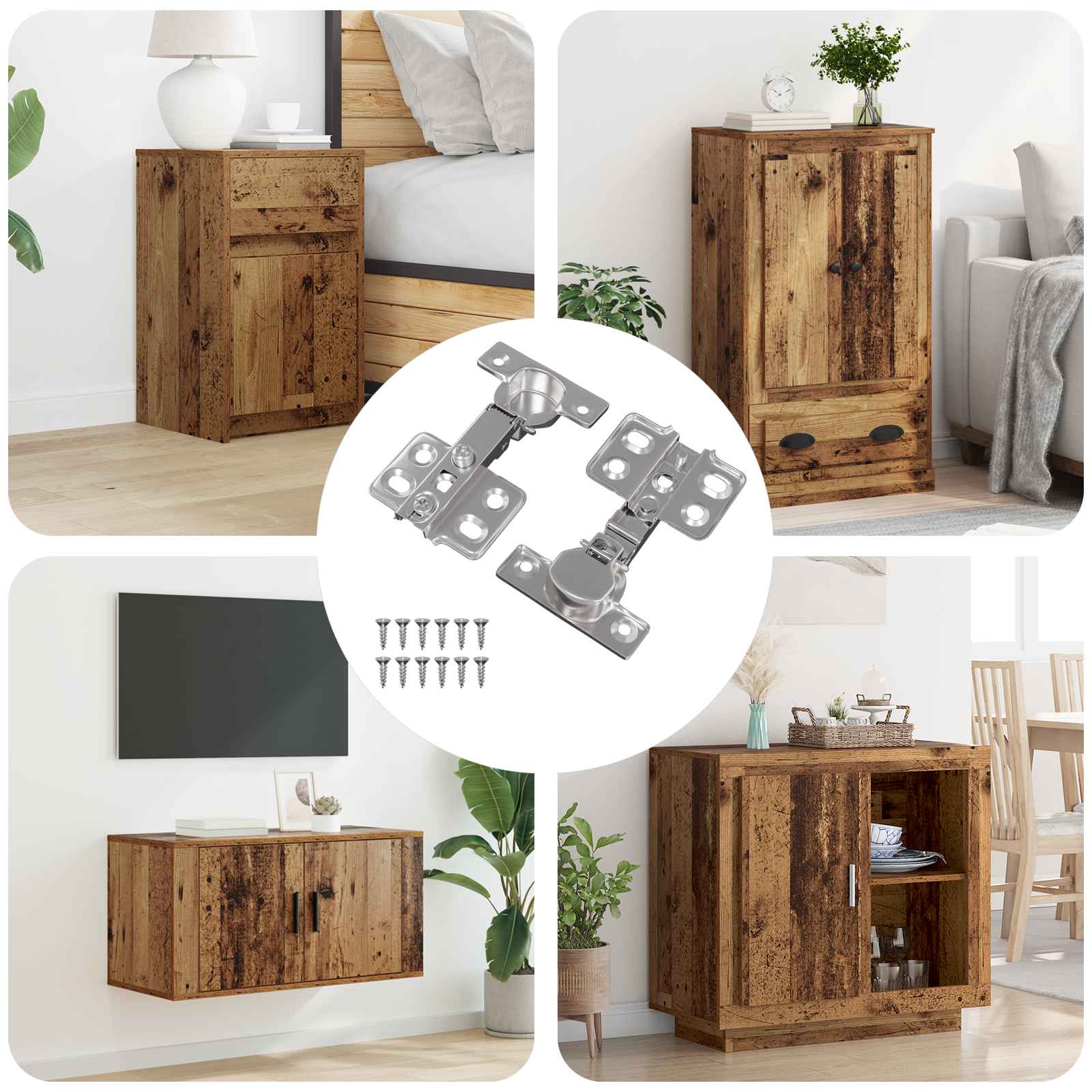 vidaXL Hinge 2 pcs Nichel 85 x 52,5 x 9,5 mm Fier